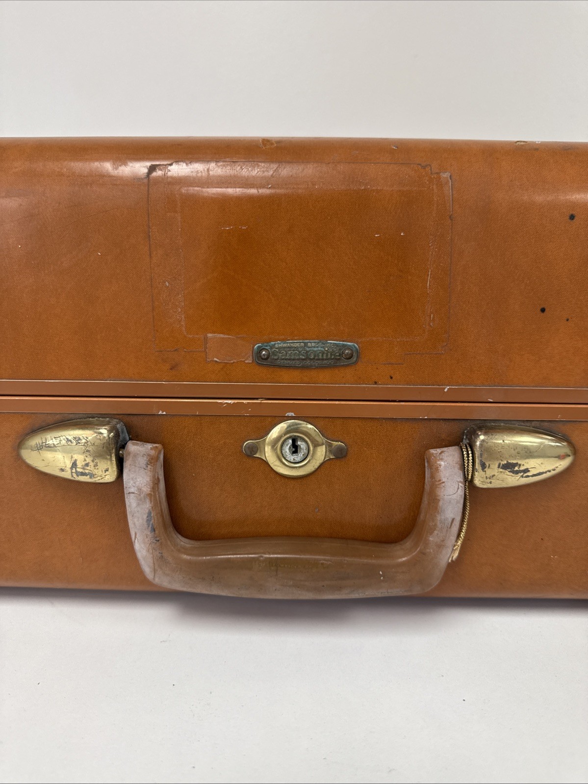 Vintage Samsonite 4636 Luggage Large Suitcase 26x19x7 Brown 50s 60s MCM