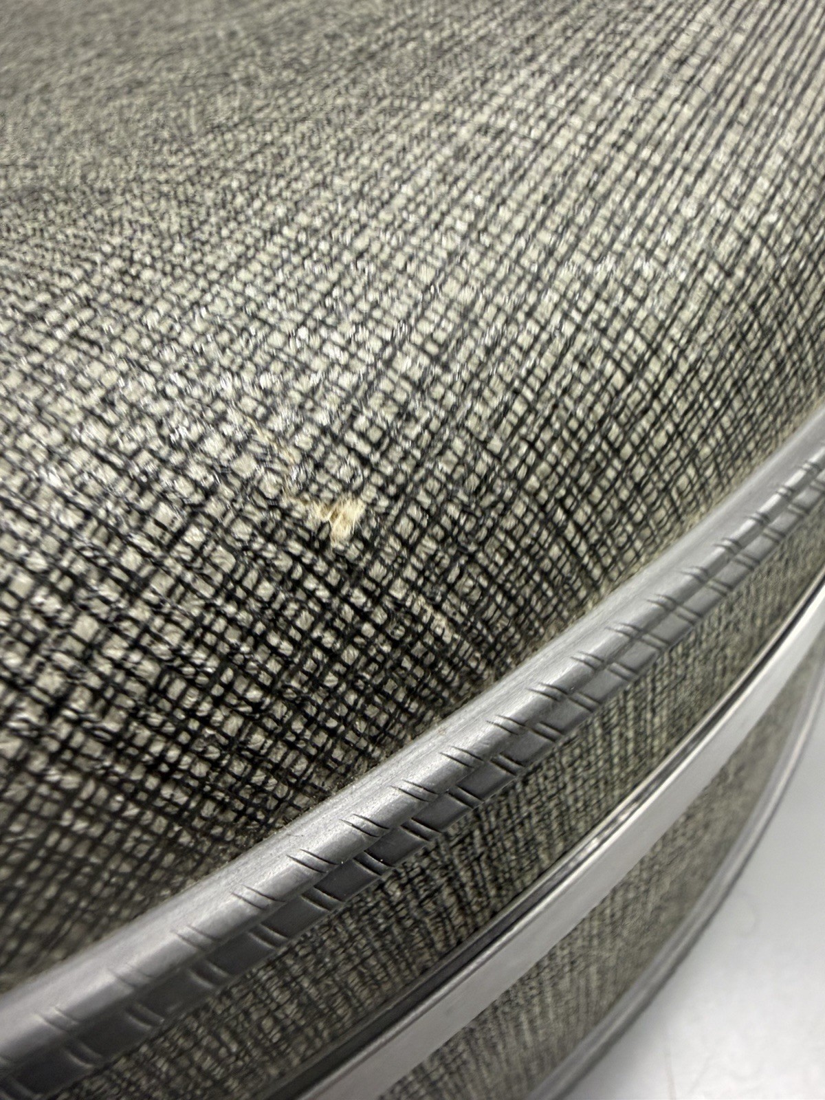 VTG American Tourister Tiara Round Travel Luggage Hat Suitcase Gray Tweed 19”