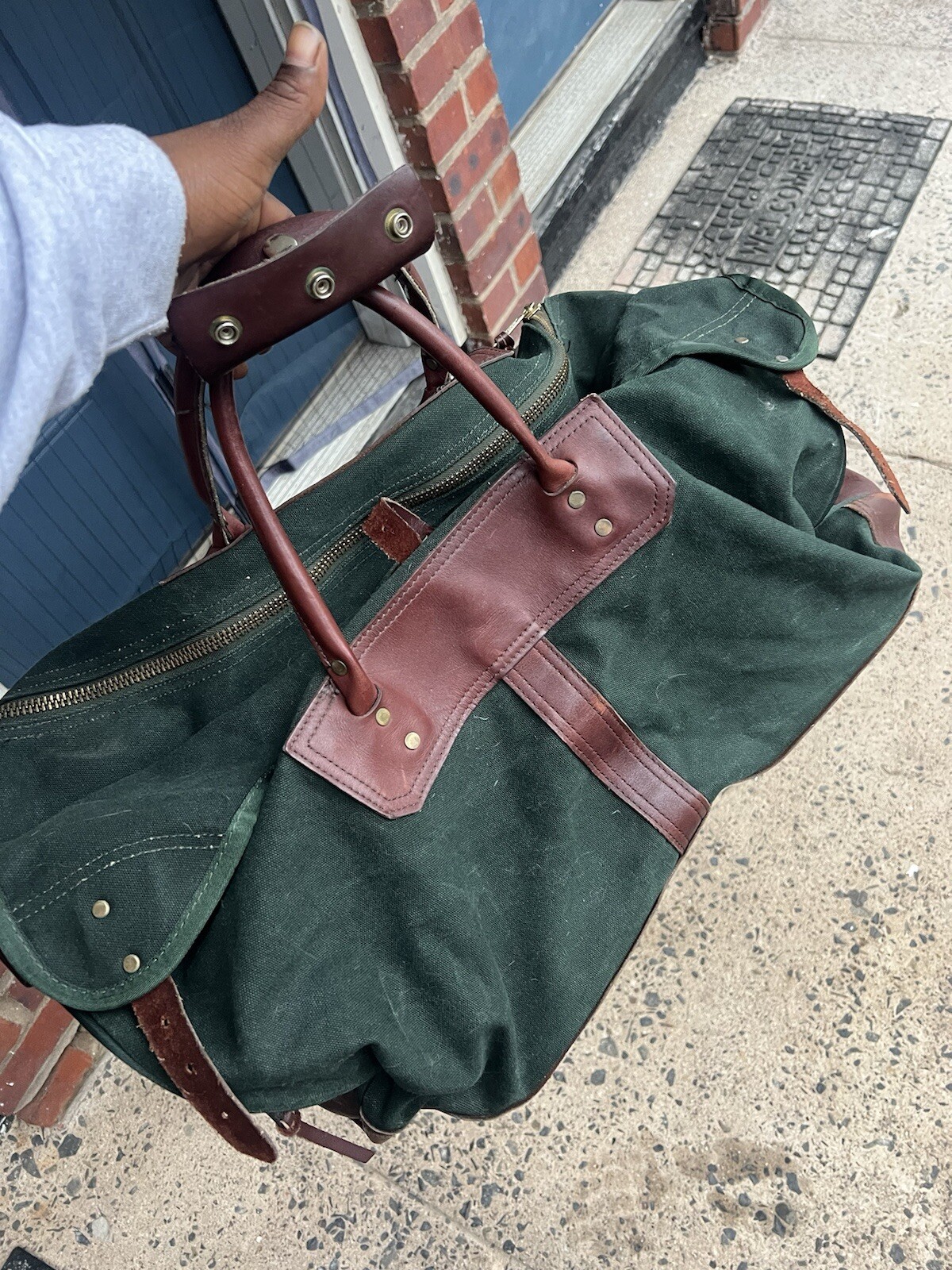 Orvis Canvas And Leather Duffle Bag Made In USA