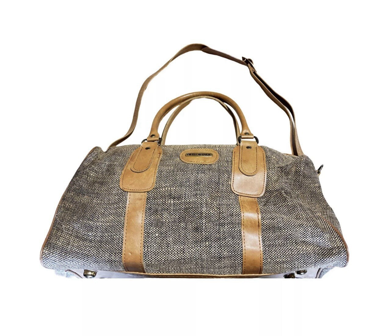 Vintage Brown Saks Fifth Avenue Duffle Bag Handbag Travel Bag Mint Condition