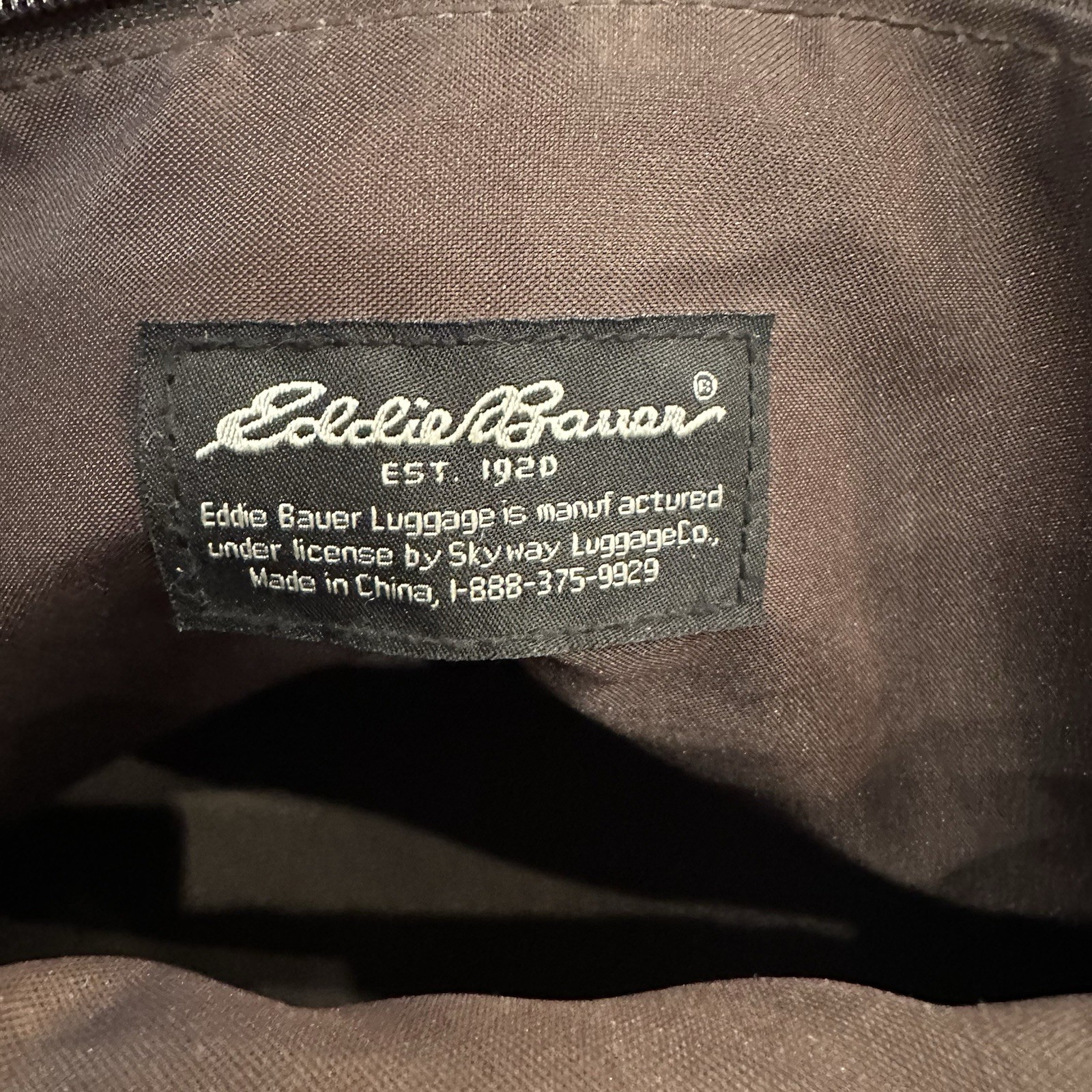 Vintage Eddie Bauer Brown Plaid Canvas & Leather Travel Duffle Satchel Bag