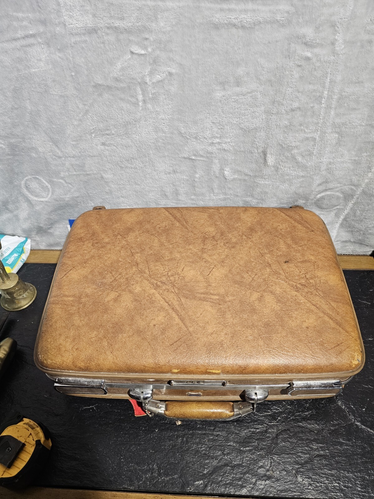 Vintage Escort American Tourister Briefcase Attache Hard Shell Brown Luggage