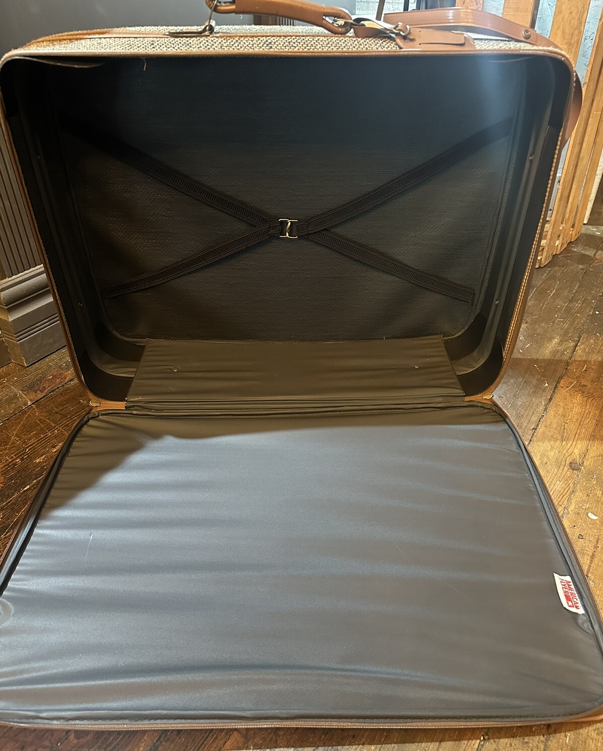 Vintage American Flyer Tweed Suitcase