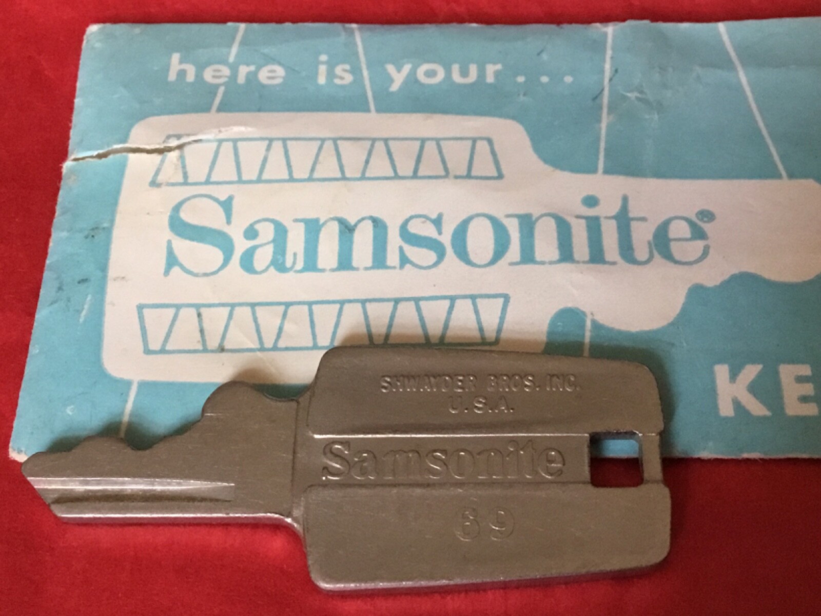 Samsonite Silouette Luggage Key 69 Shwayder Bros. Inc USA in Original Sleeve