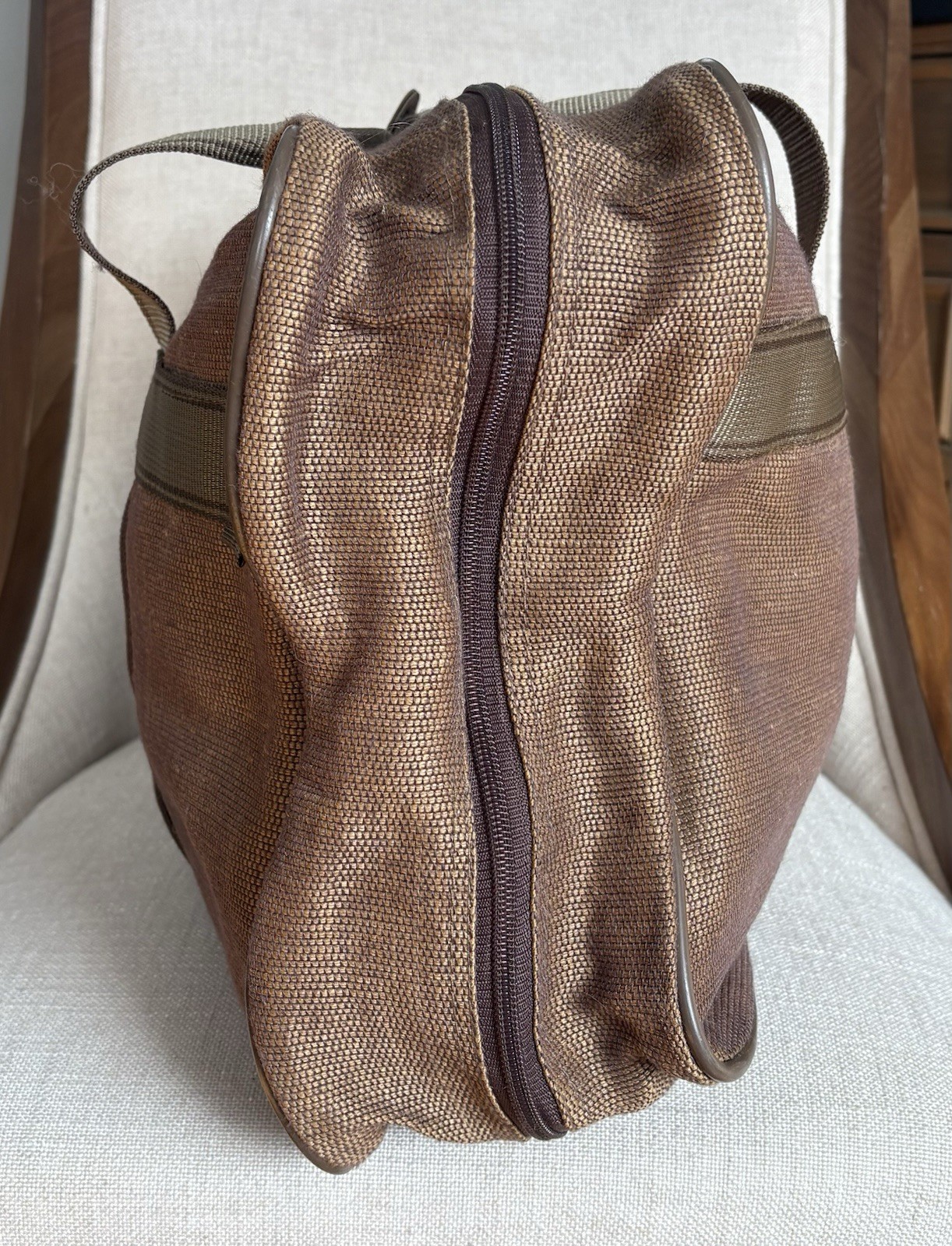 Vintage Oscar de la Renta Tweed Travel Bag Duffle Suitcase Carry-On Overnight
