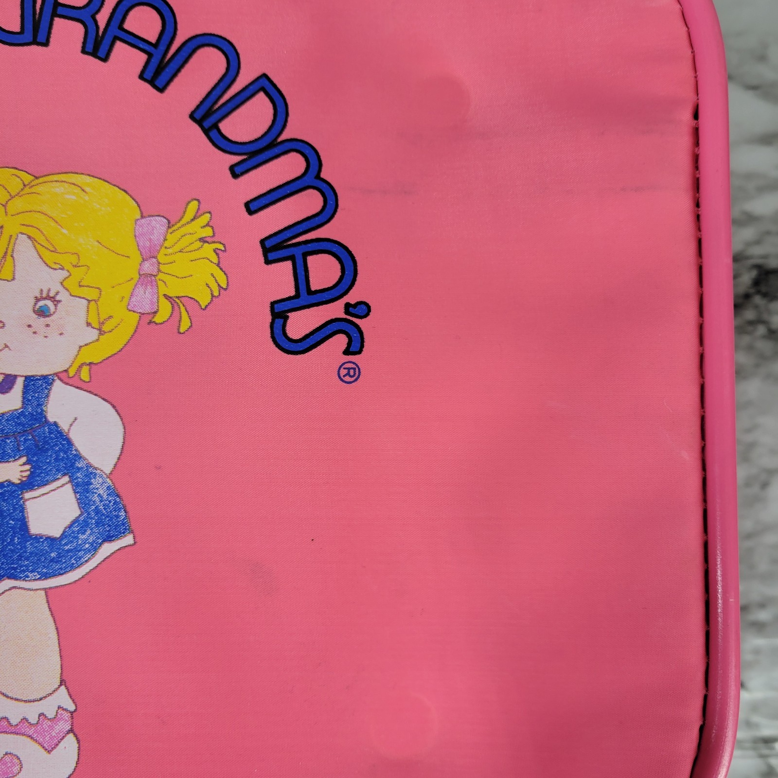Vintage “GOING TO GRANDMA’S” 1980’s CHILD’S VINYL SUITCASE – BEAUTIFUL COLOR’S