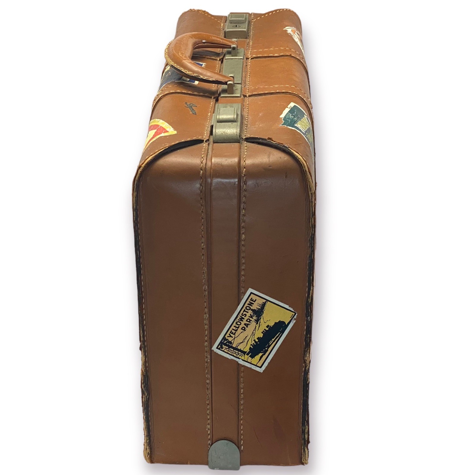 Vtg Skyway Suitcase w Travel/ Luggage Labels: Hotel Victora Cannes, Paris Ritz