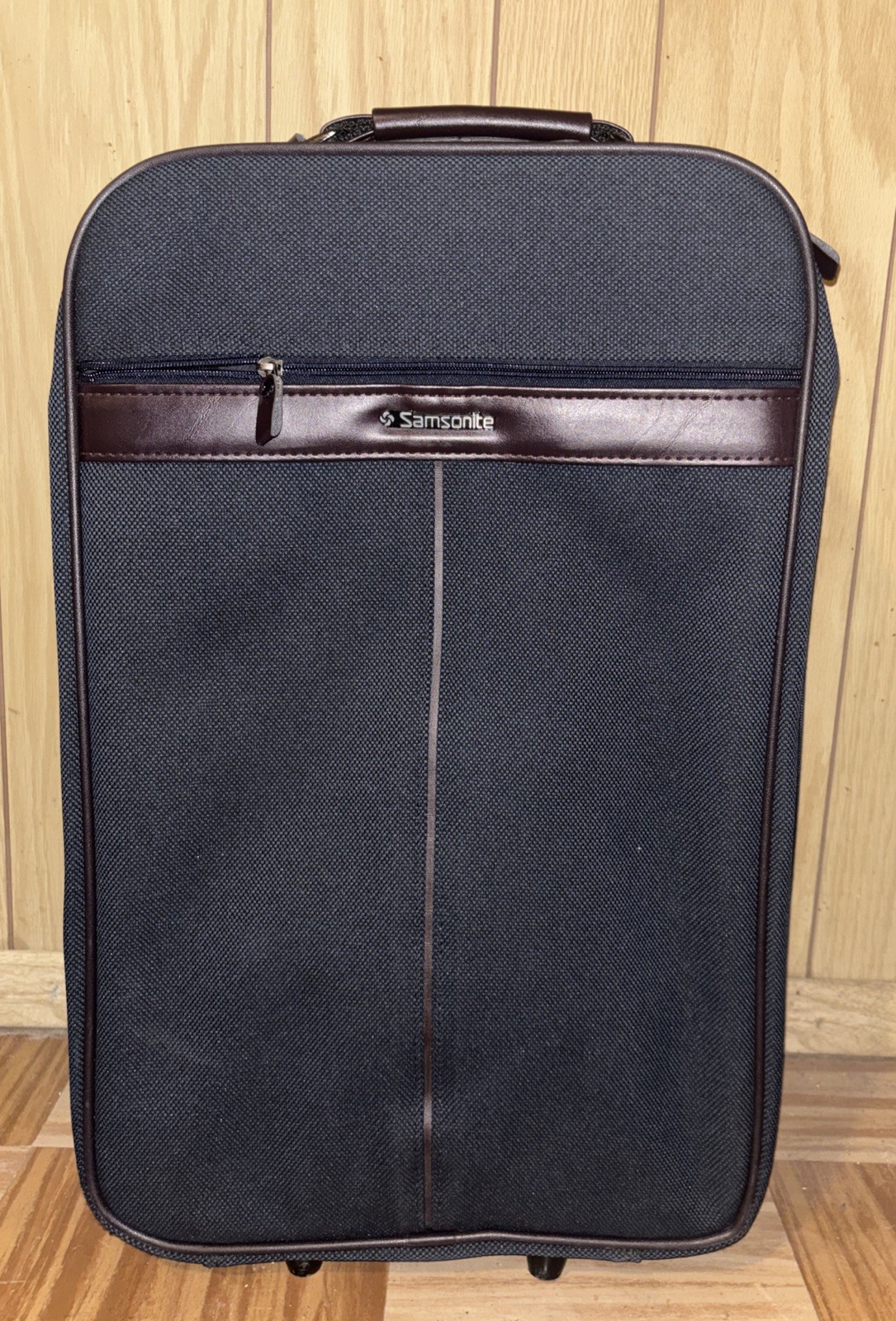 Samsonite Softside Rolling Suitcase with Brown Faux Leather Trim