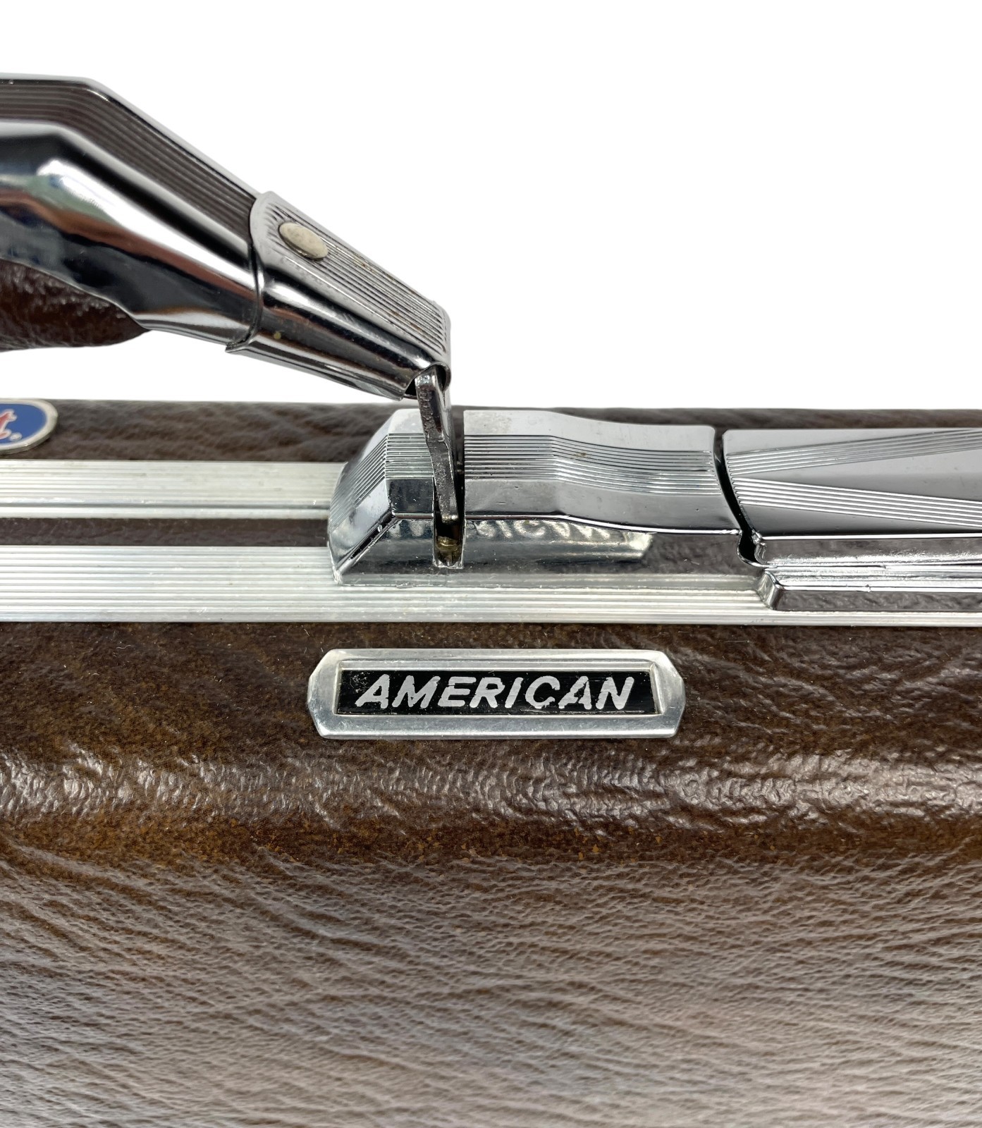 Vintage American Tourister Brown Hard Shell Escort Briefcase Orig Luggage Tag