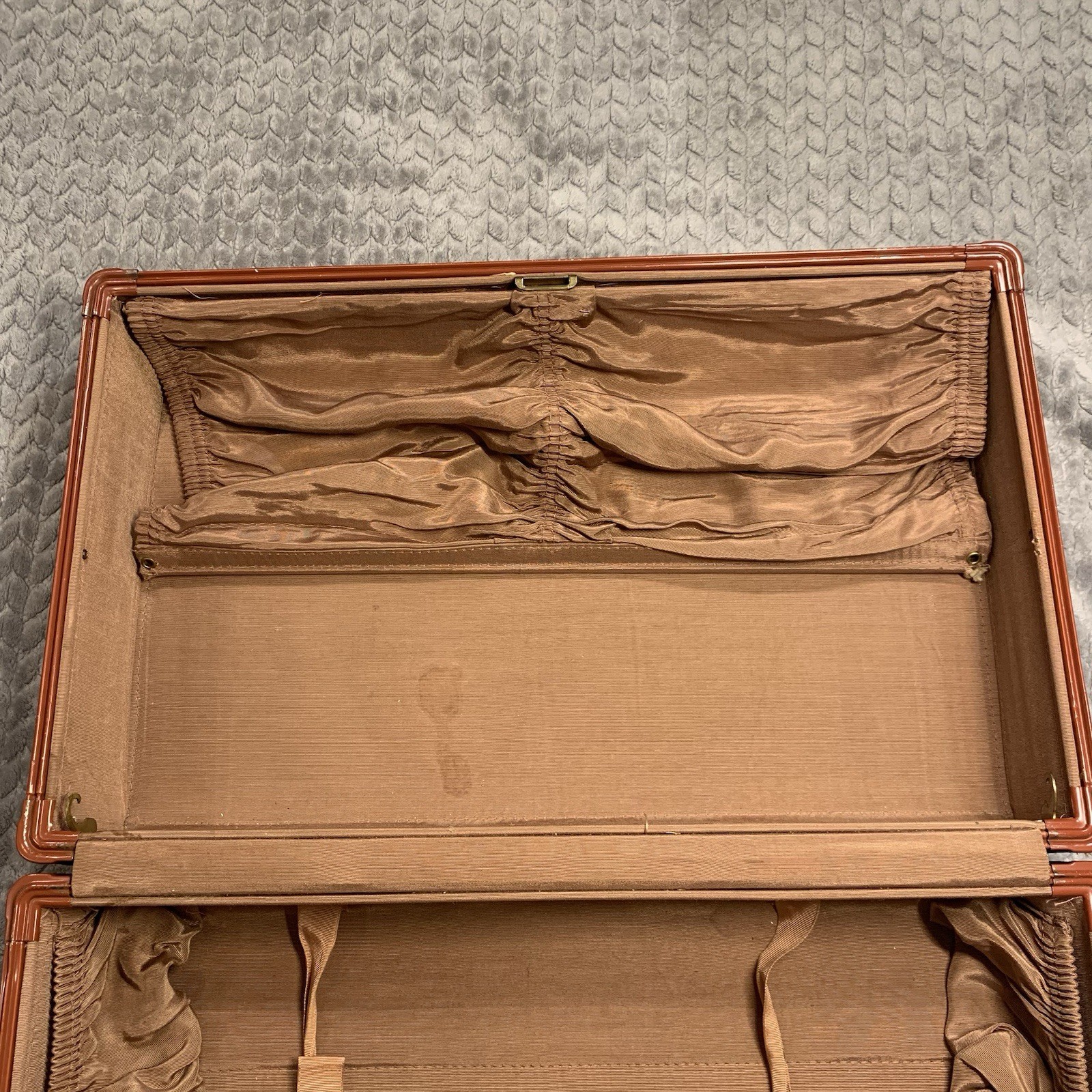 VTG Samsonite Streamlite Shwayder Bros Saddle Tan Suitcase Cary Luggage NO Key