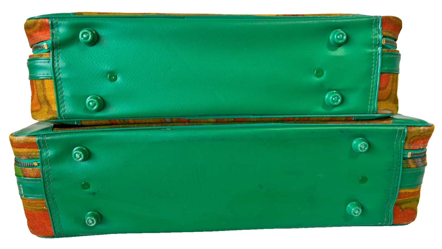 Set Of 2 Vintage 60s 70s Geo Suitcase Granny Retro Mod Travel Luggage Japan VGUC