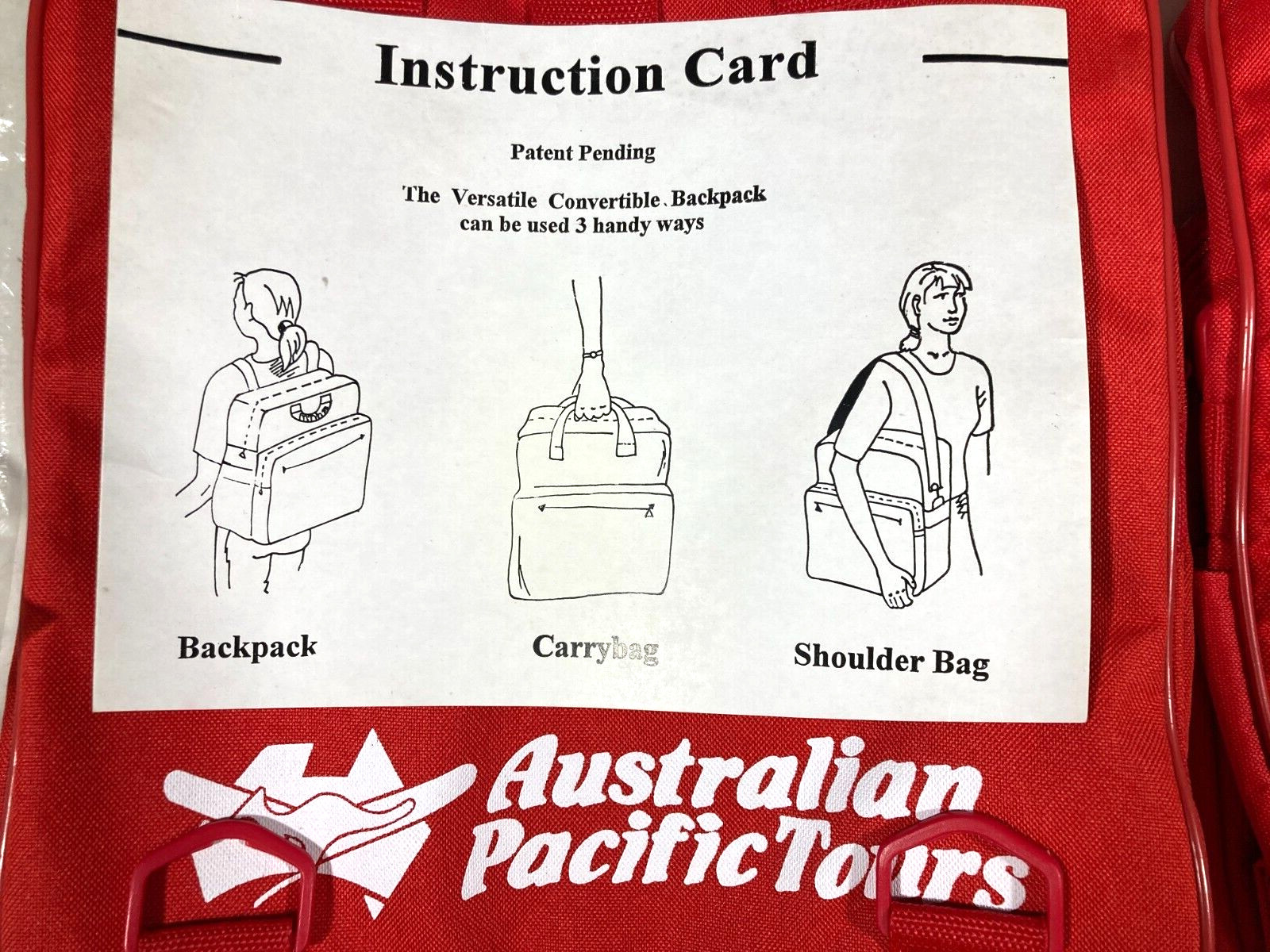 Vintage Lot fo 2 AUSTRALIAN PACIFIC TOURS Travel Bags Convertible Backpacks NOS