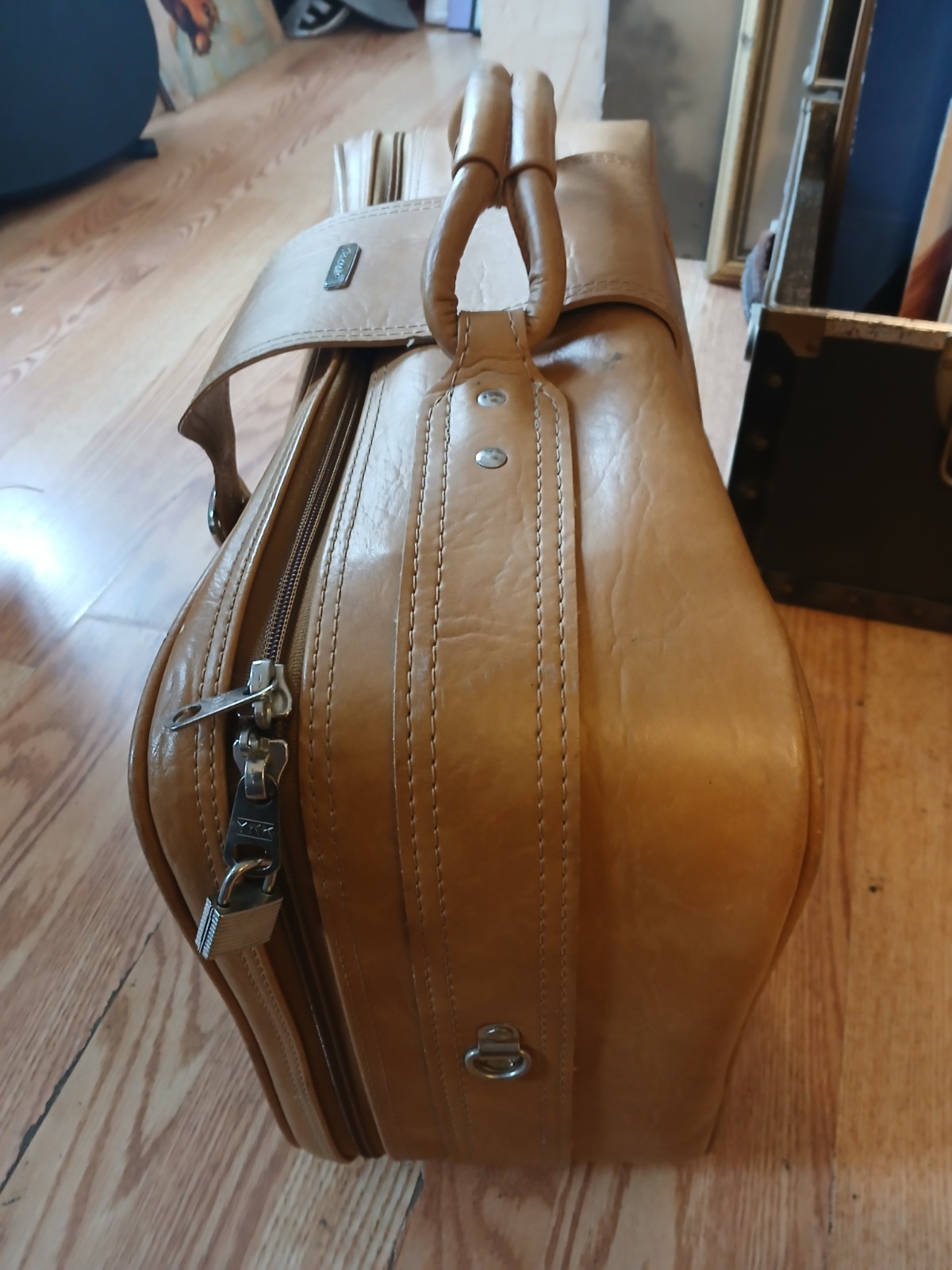 Vintage Samsonite Suitcase 1970s Tan Soft Sided Luggage