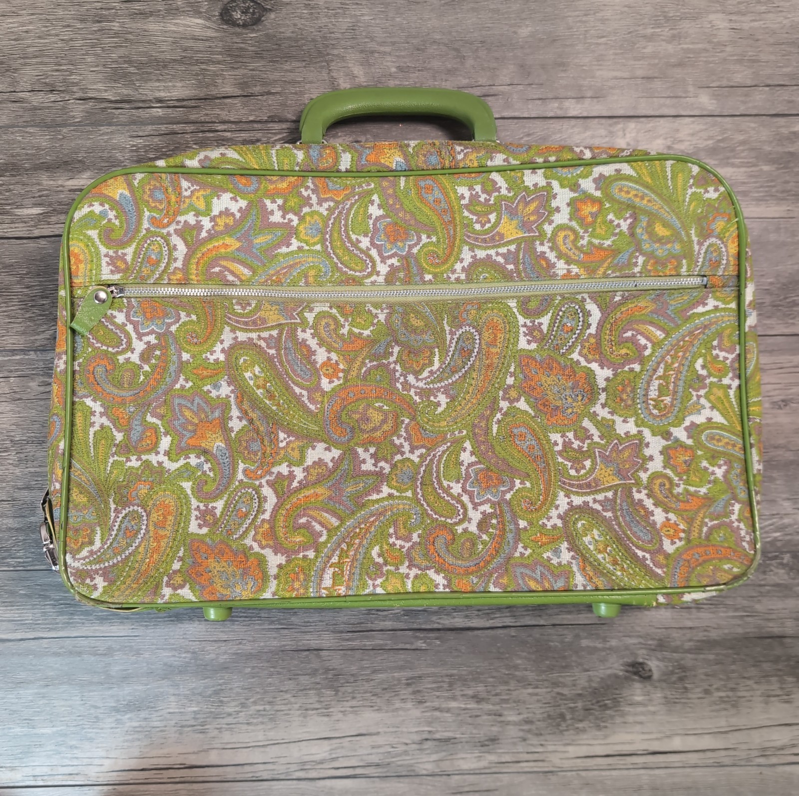 VTG K-Line Flower Power Paisley Suitcase Luggage 1960s BoHo Retro Hippie MCM
