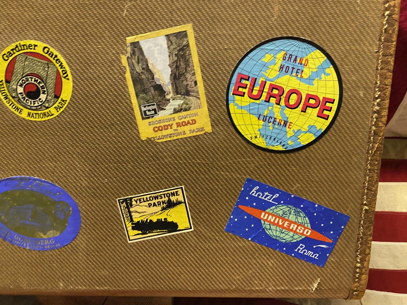 Vintage 1940s Kochs Aviation Luggage Suitcase Travel Stickers US/Euro Display