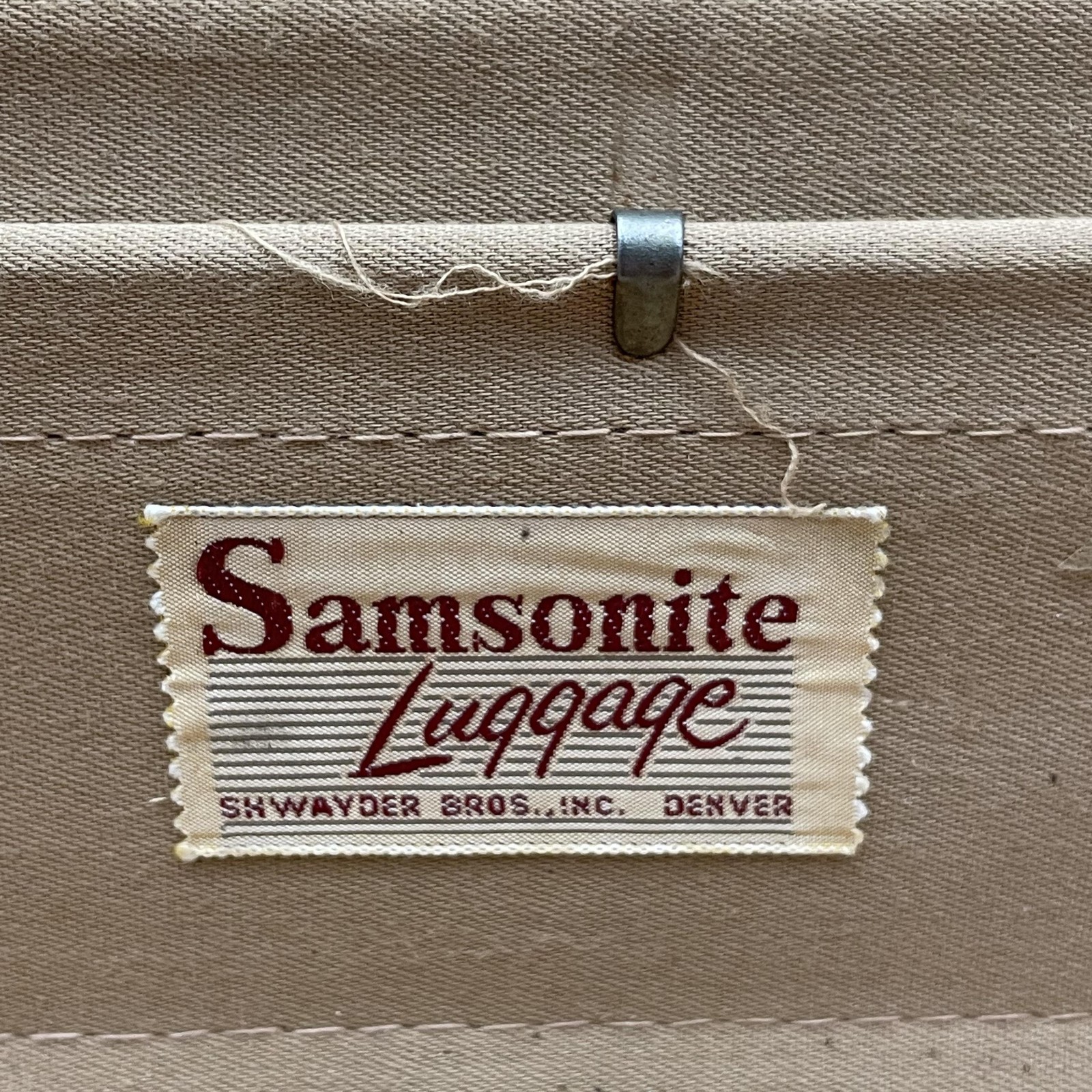 Vintage Samsonite Brown Vinyl Hard Suitcase 2 Piece Set USA Luggage Travel Case