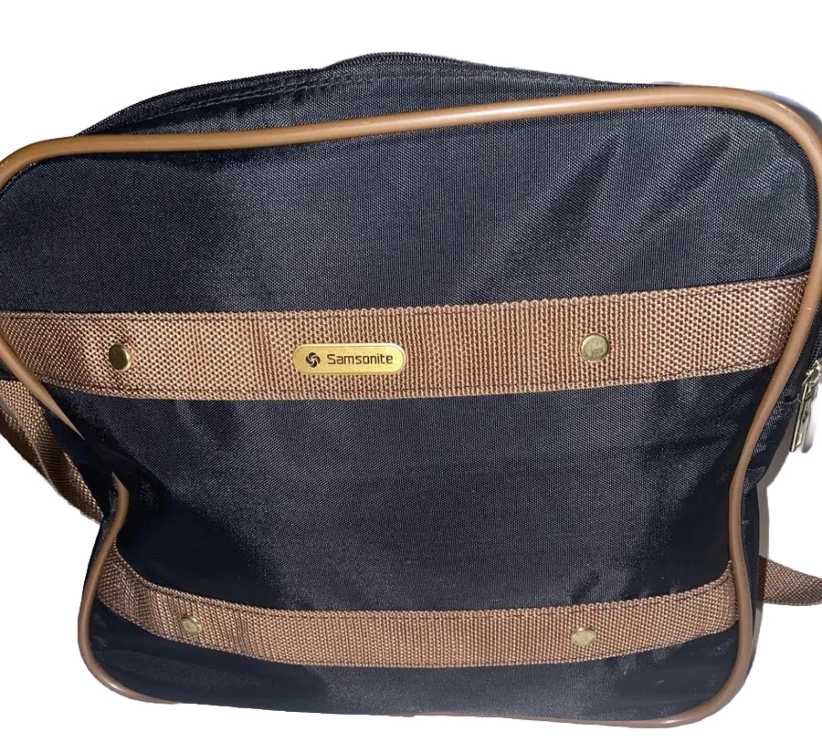 Vtg Samsonite Carrypak 78 Carry On Shoulder Messenger Bag Black/Brown-VGC