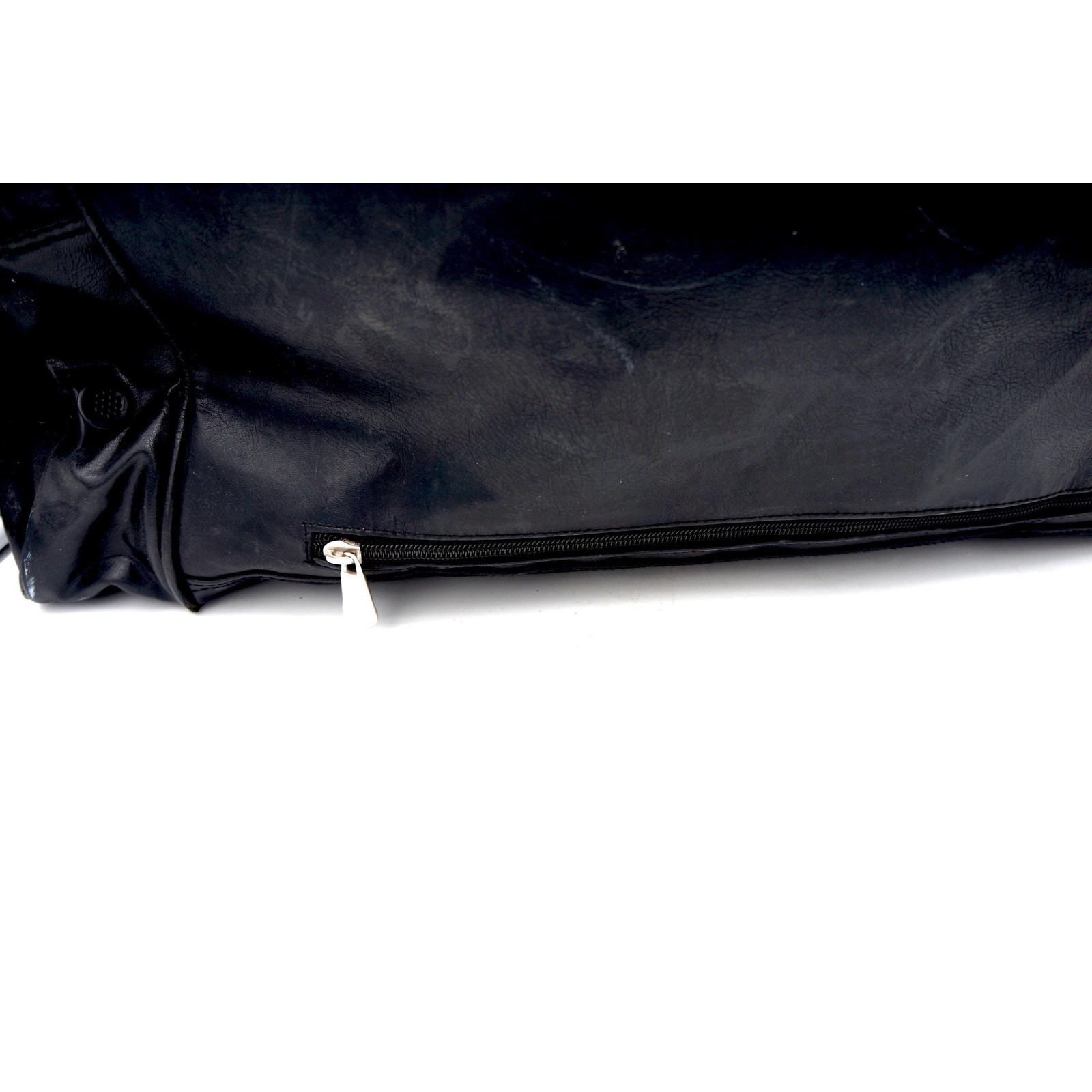 Vintage 1990s NBC Sports Group Black Leather Duffle Bag 90s