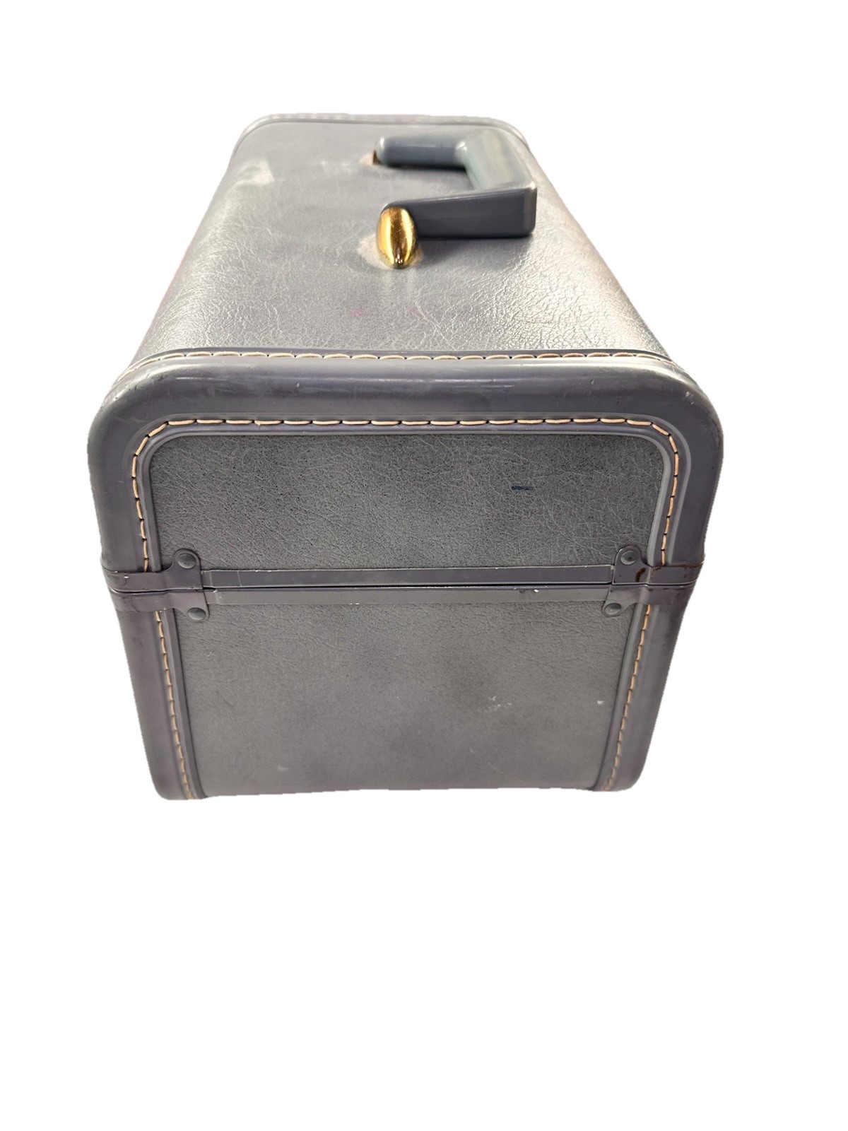 Vintage Taperlite Train Case Blue Carry-On Makeup Cosmetic Luggage No Key