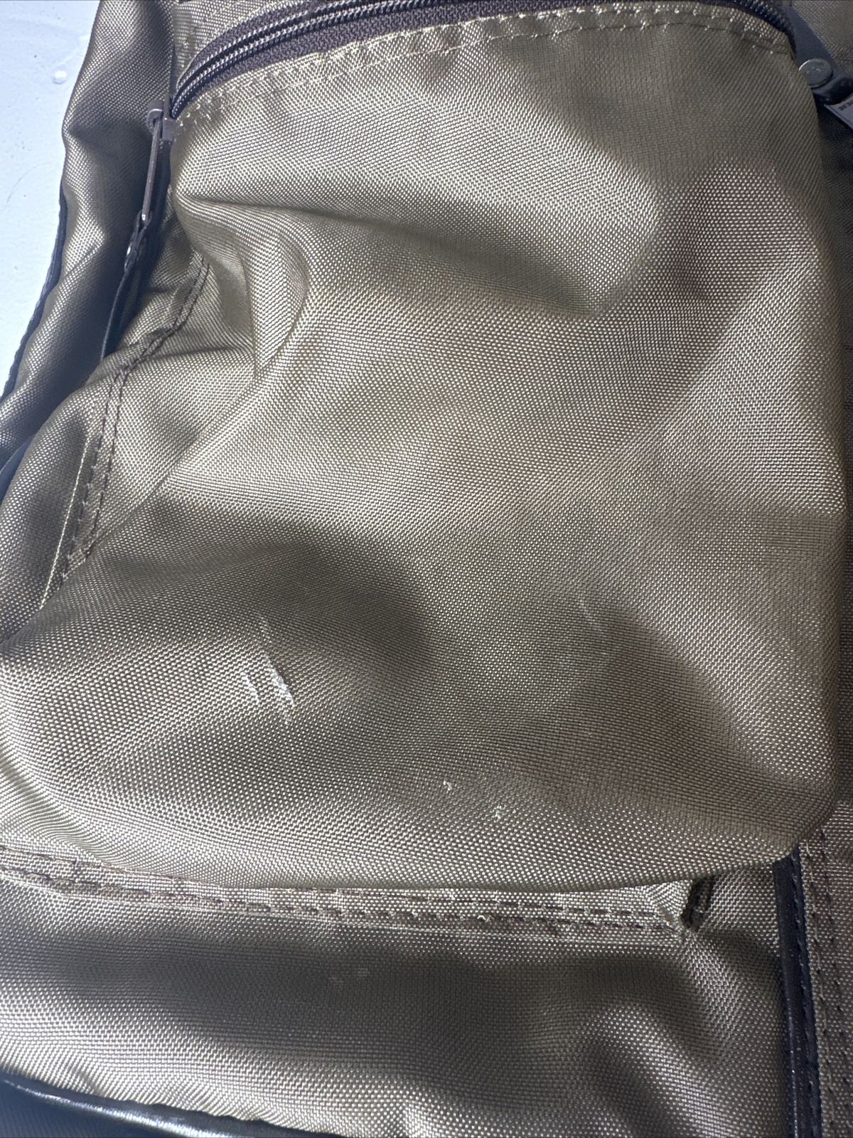 Yves Saint Laurent YSL Leather Trimmed Olive Weekender Bag 3 Pockets 24×18 In