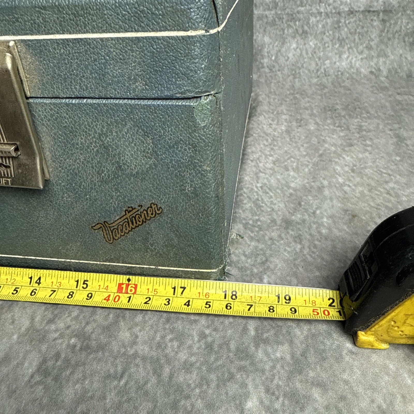 Blue VACATIONER Hardshell Suitcase w/ Flip Up Metal Latch & Bakelite Handle