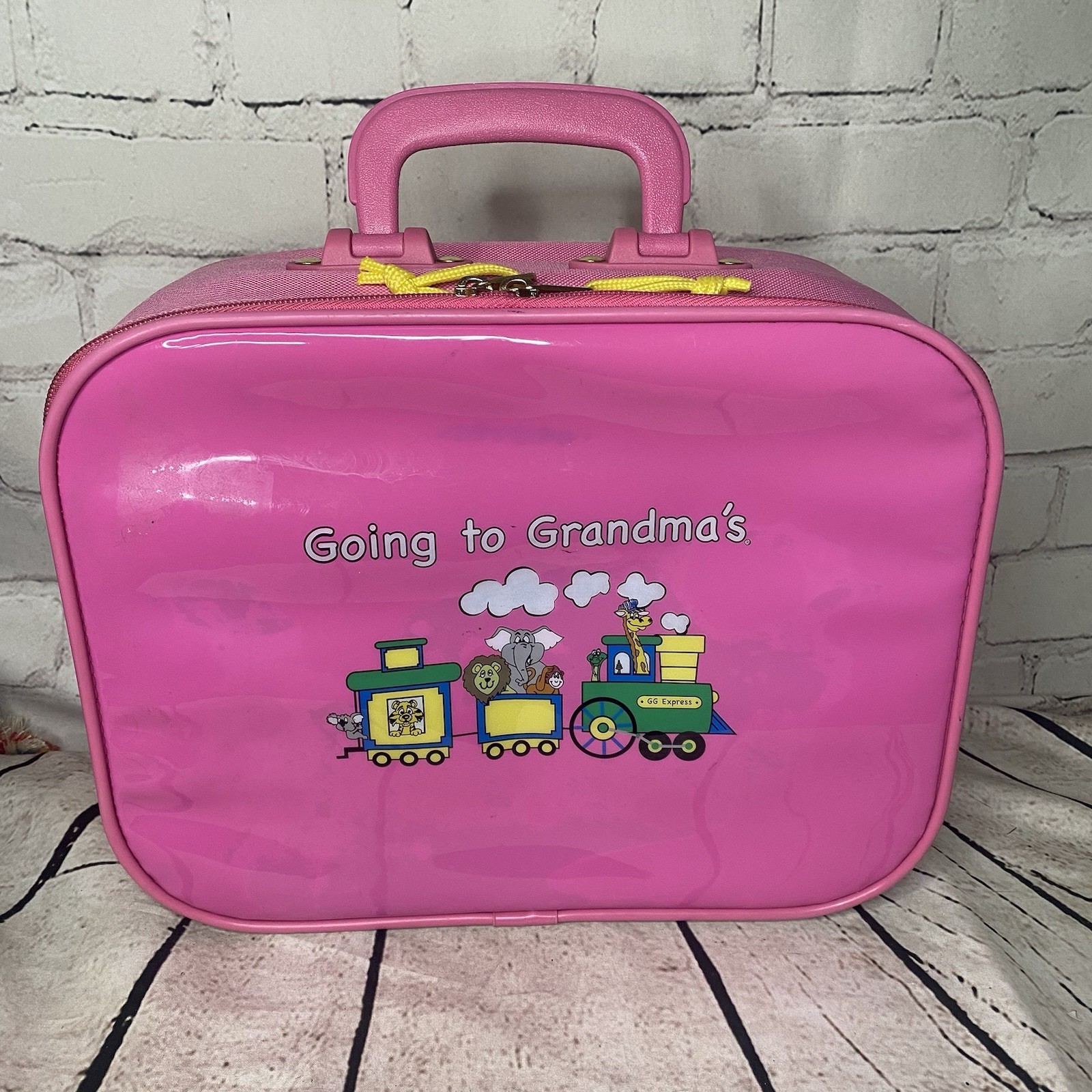 Vintage Pink “Going to Grandmas” Kids Suitcase By Mercury Luggage