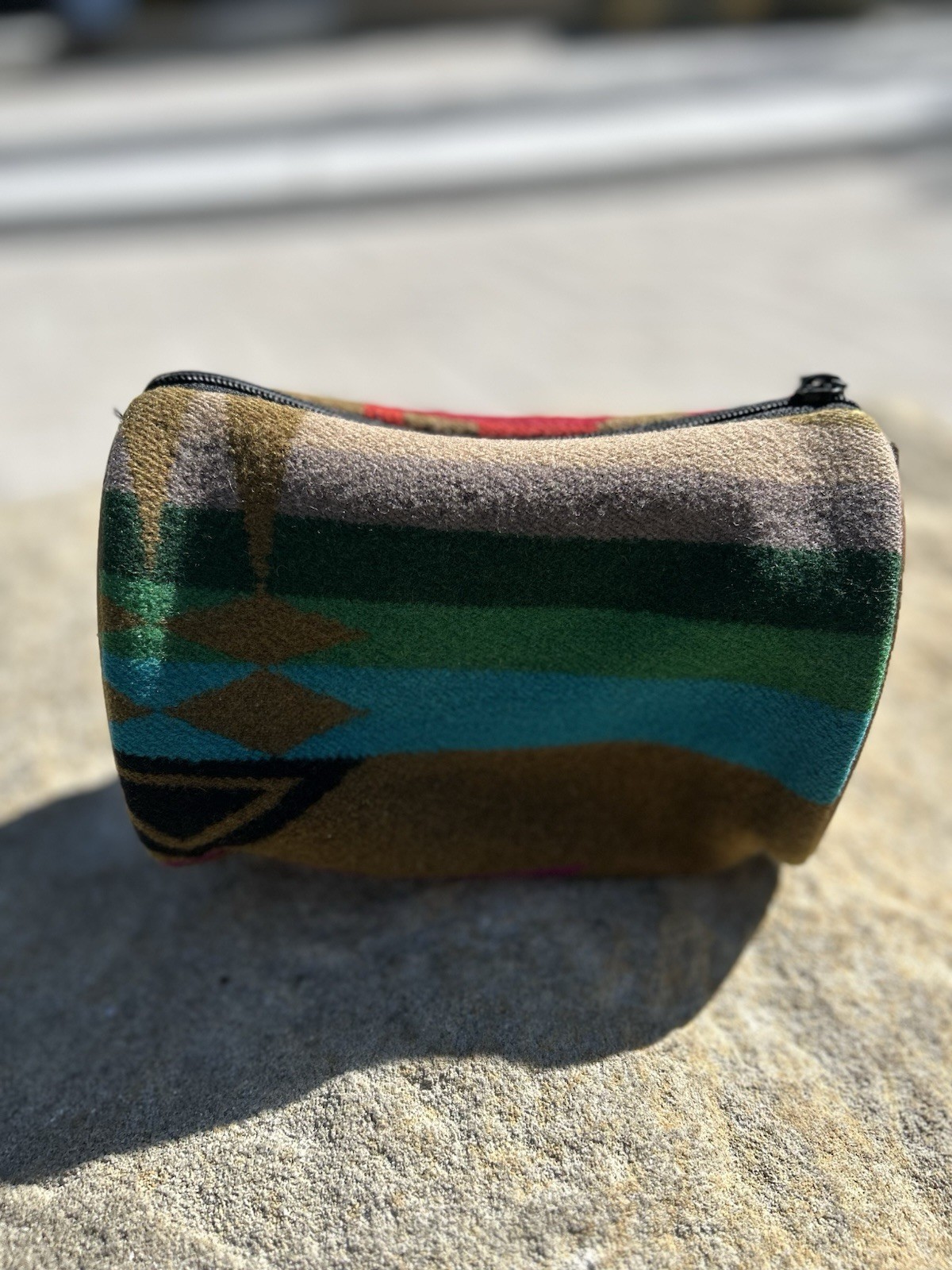 Vintage Pendleton Toiletry Dopp Kit Accessory Wool Southwestern Bag Aztec Travel