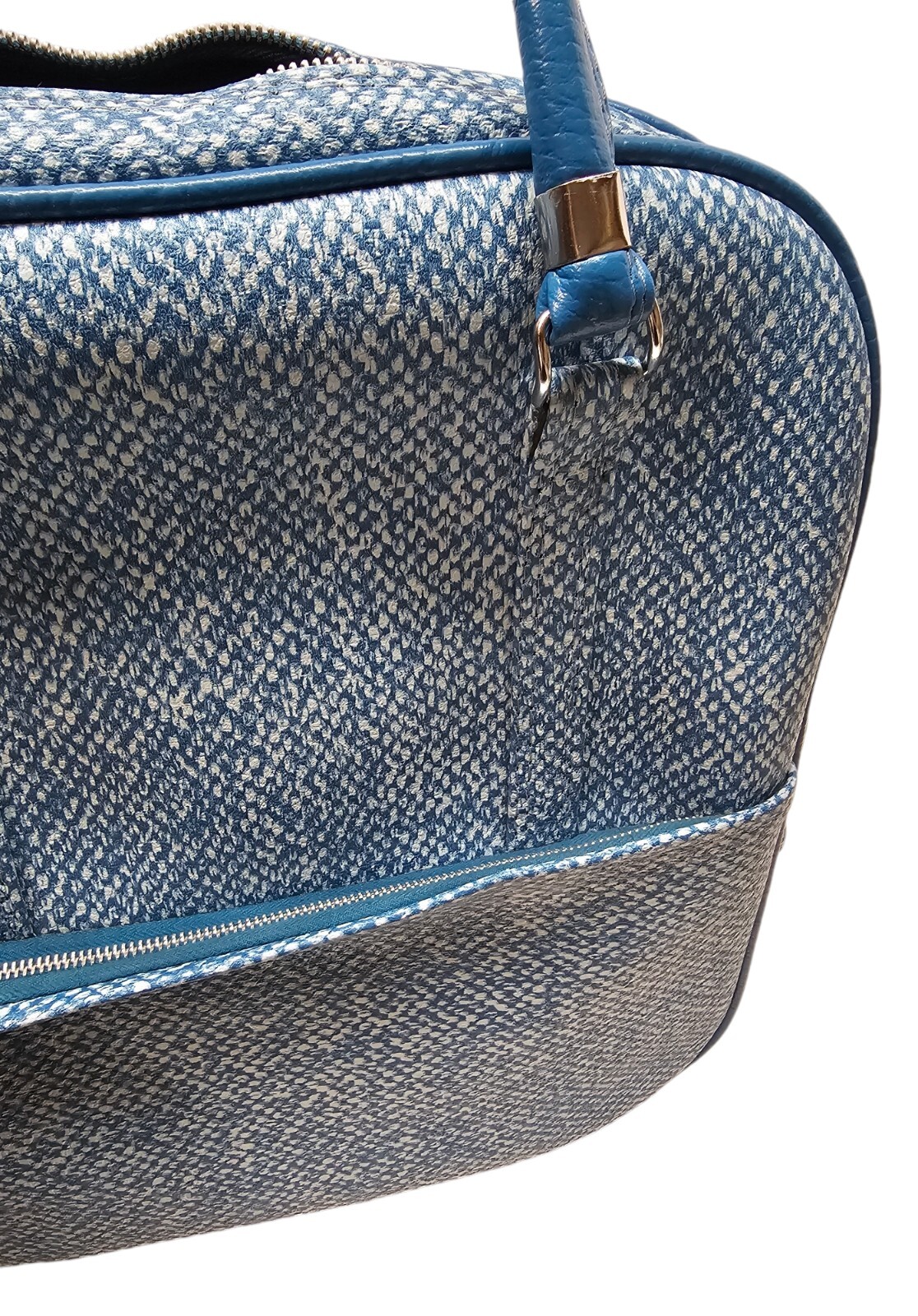 Lady Baltimore Vintage Carry On Bag Luggage Blue Leather Travel Bag With Key