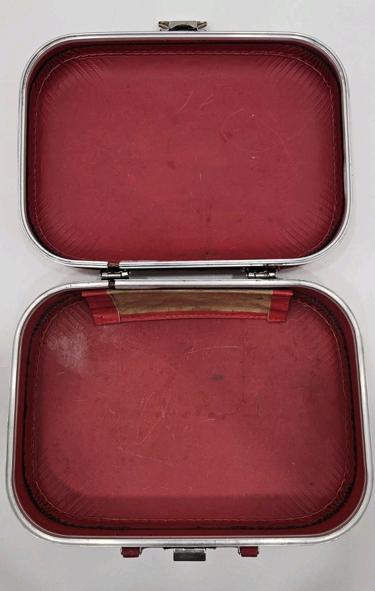 Vintage Trojan Luggage Co. Going To Grandma’s Suitcase Girl Red With Red Lining