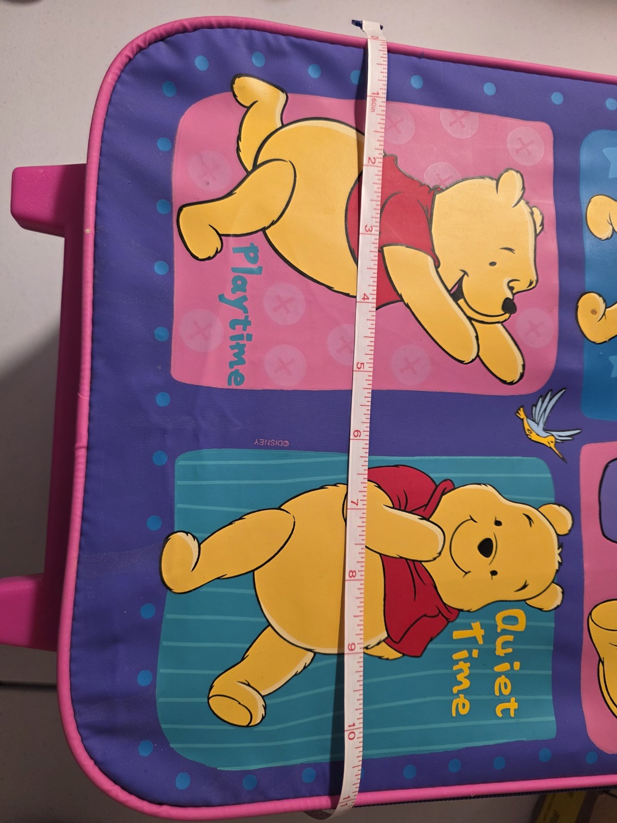 Rare Vintage 90’s Winnie The Pooh 15” Rolling Suitcase Pyramid Disney Luggage