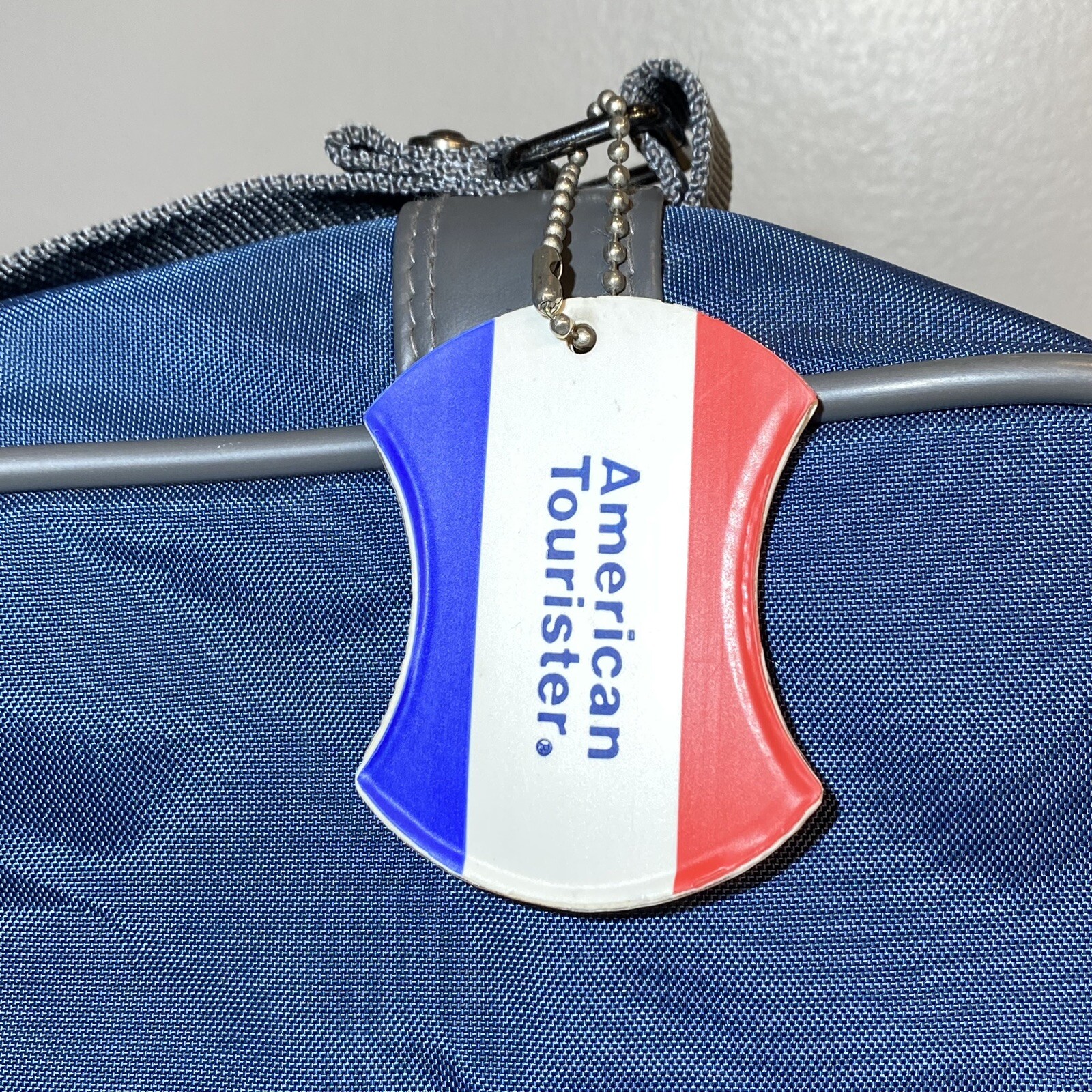 Vintage American Tourister Messenger Bag Blue Carry On Shoulder Strap EUC