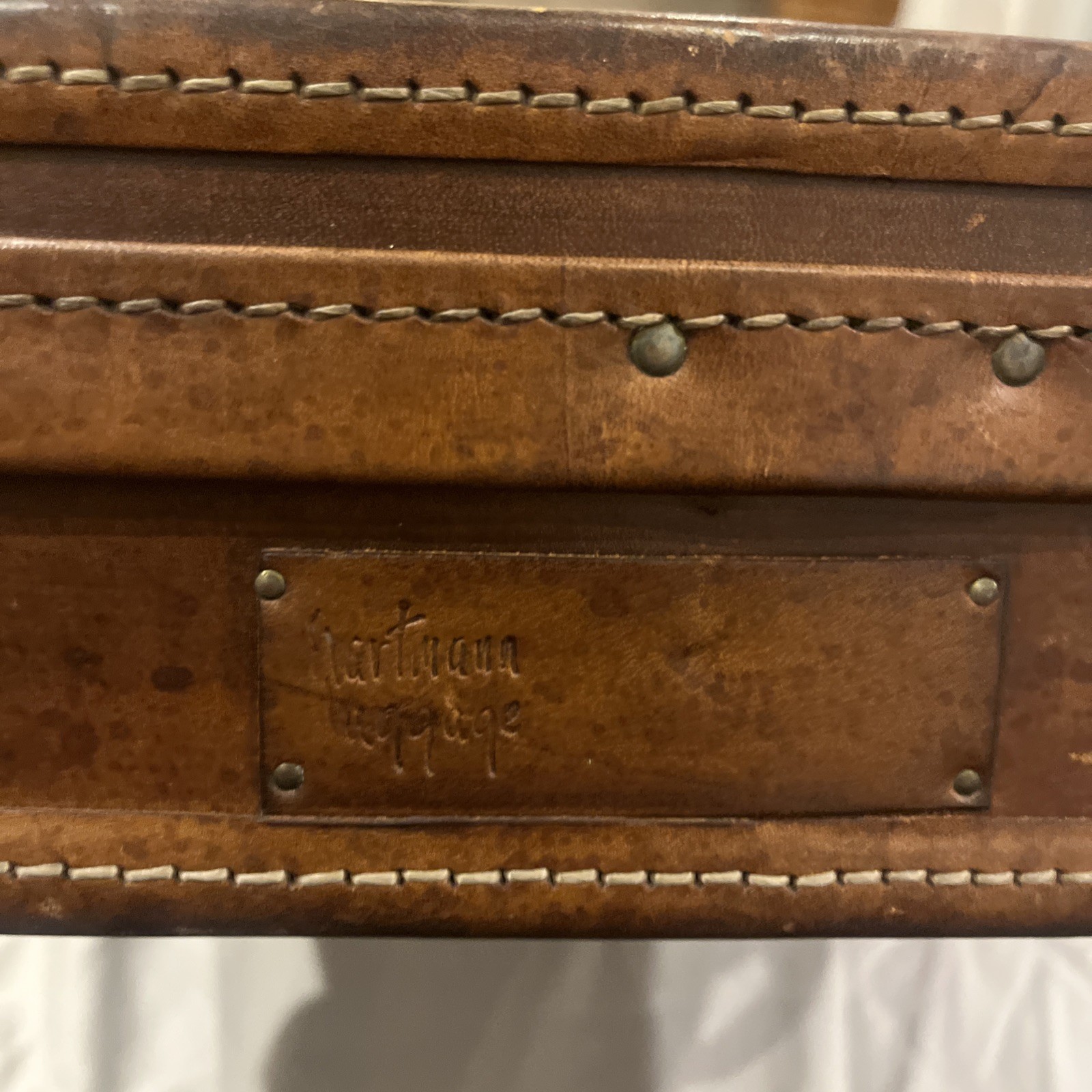 Vintage Hartmann Leather Briefcase Attache Case USA Combination Lock Luggage