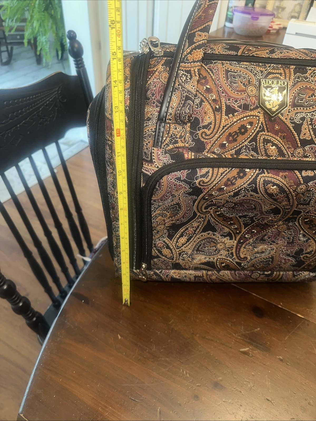 Vtg. Adolfo Carry On Travel Bag Great Condition All Zippers Work