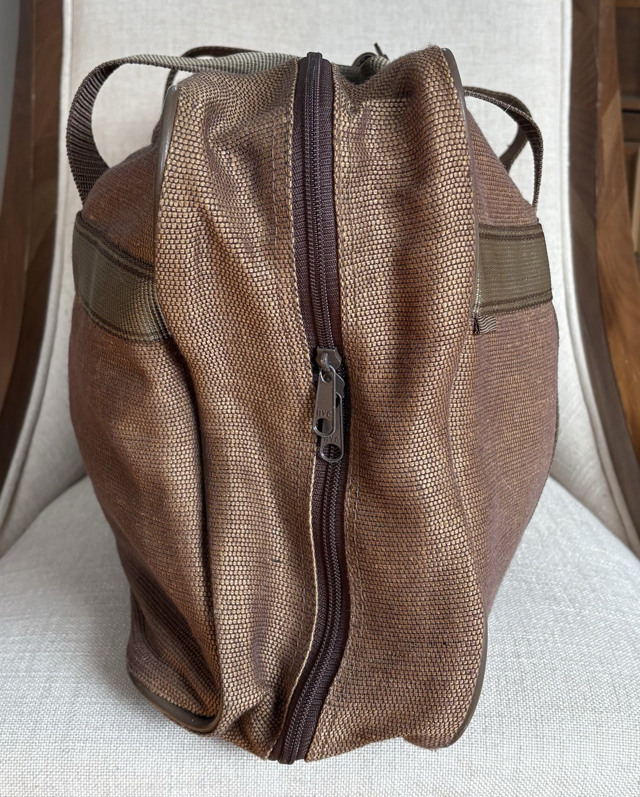 Vintage Oscar de la Renta Tweed Travel Bag Duffle Suitcase Carry-On Overnight
