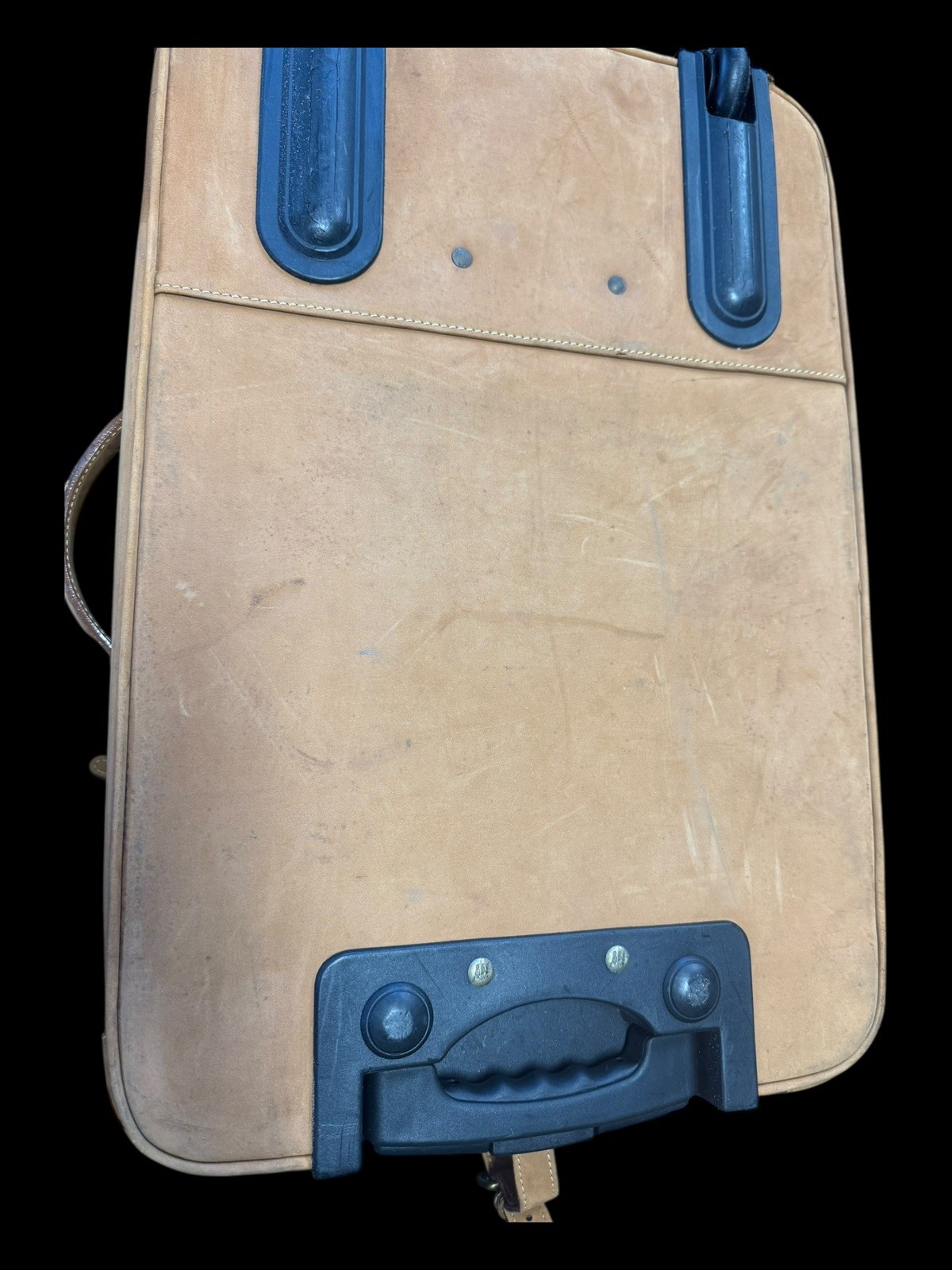 Rare 70s Mullholland Brothers Vintage Natural Suede Leather Rolling Bag