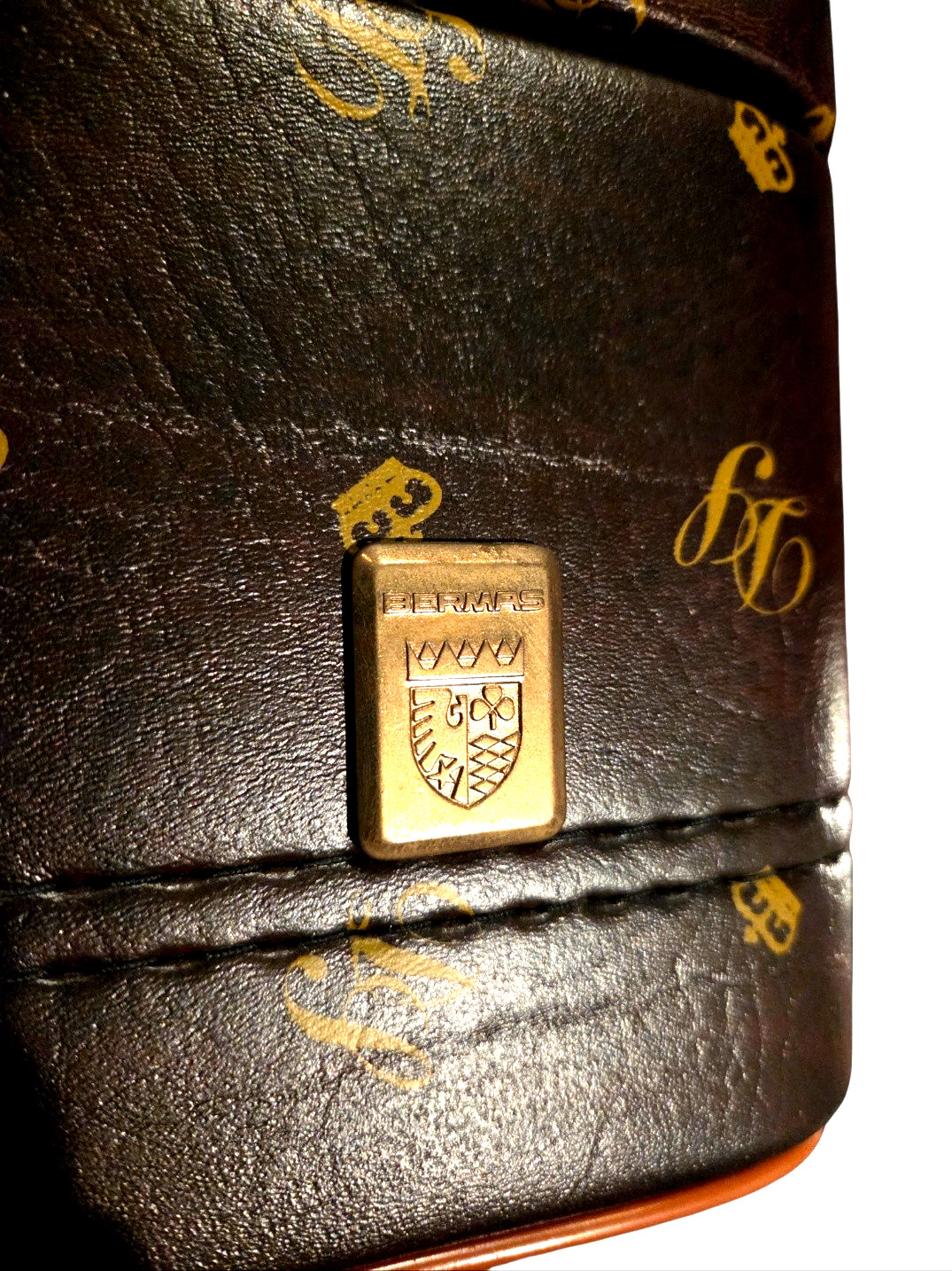 Vintage BERMAS Germany Leather Vanity Train Case