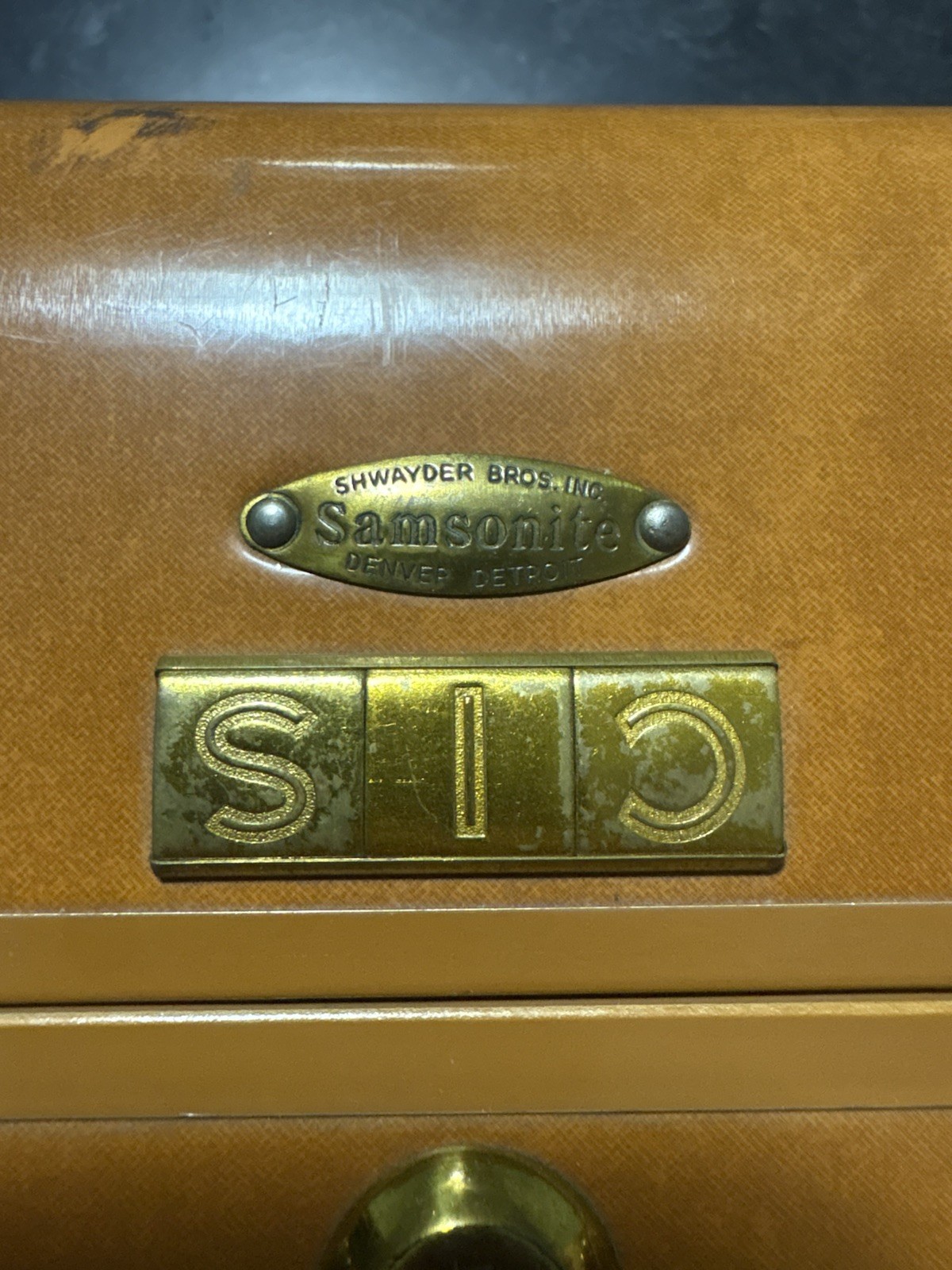 Vintage Samsonite Art Deco Brown Leather Hardcase 21″ Suitcase Luggage Bag