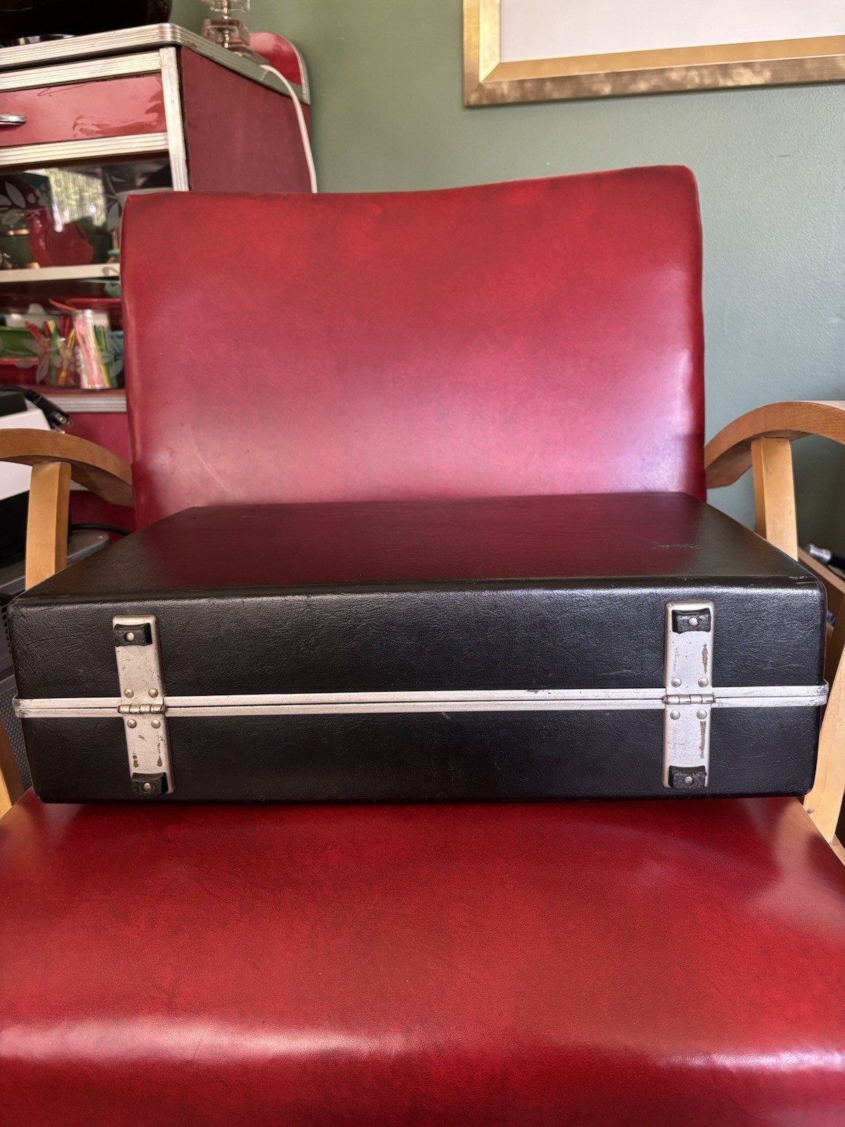 Samsonite Case With KEY Vintage Black Hard Shell Briefcase Lock 18″x12″x5″