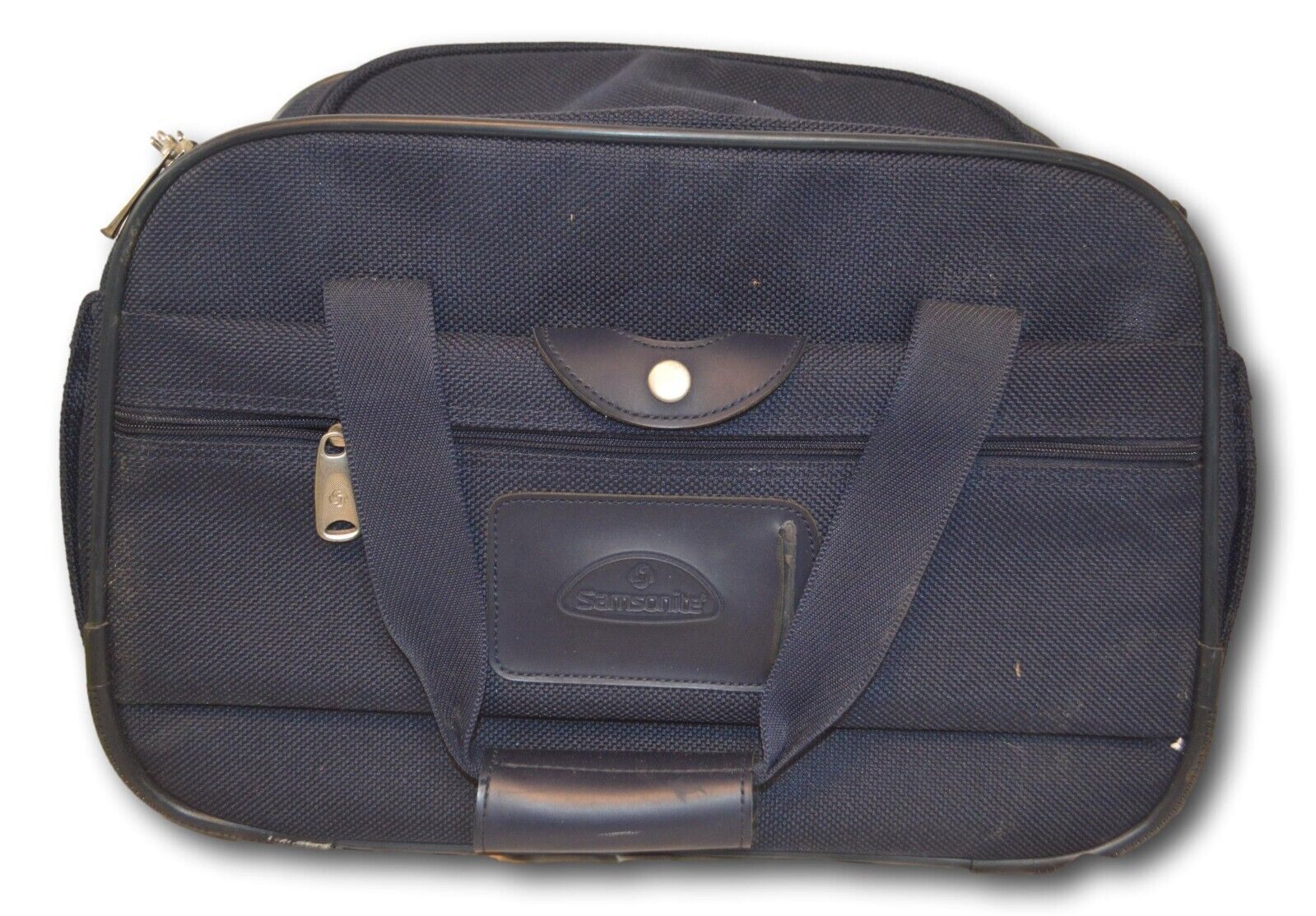 Vintage Retro Samsonite Navy Canvas Carry On Overnight Travel Bag Luggage Duffle