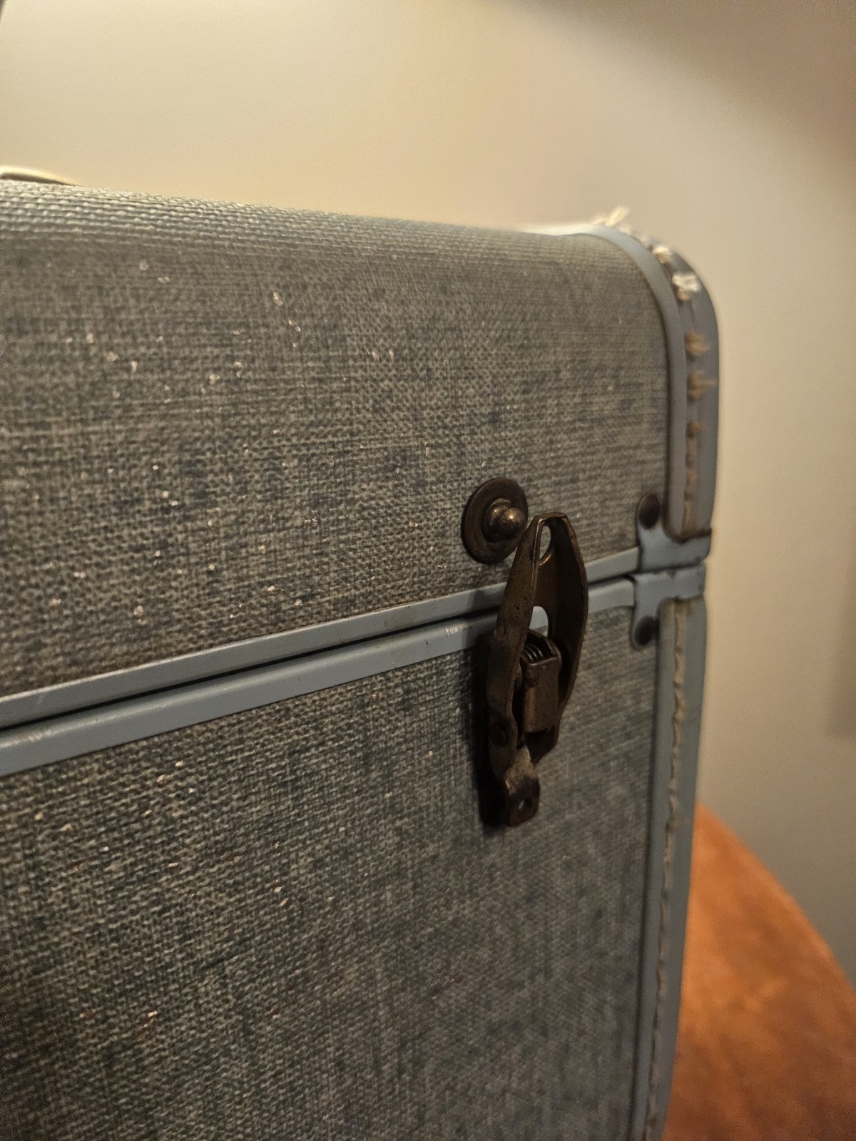 VTG 1950s Samsonite Streamlite Train Case Blue Cosmetics Travel w/2 KEYS & TRAY