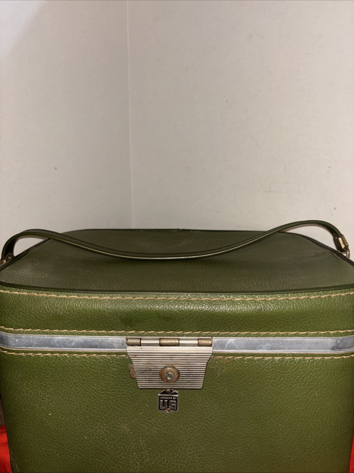 Vintage US Luggage train case luggage Green- Dirty- See All Pictures