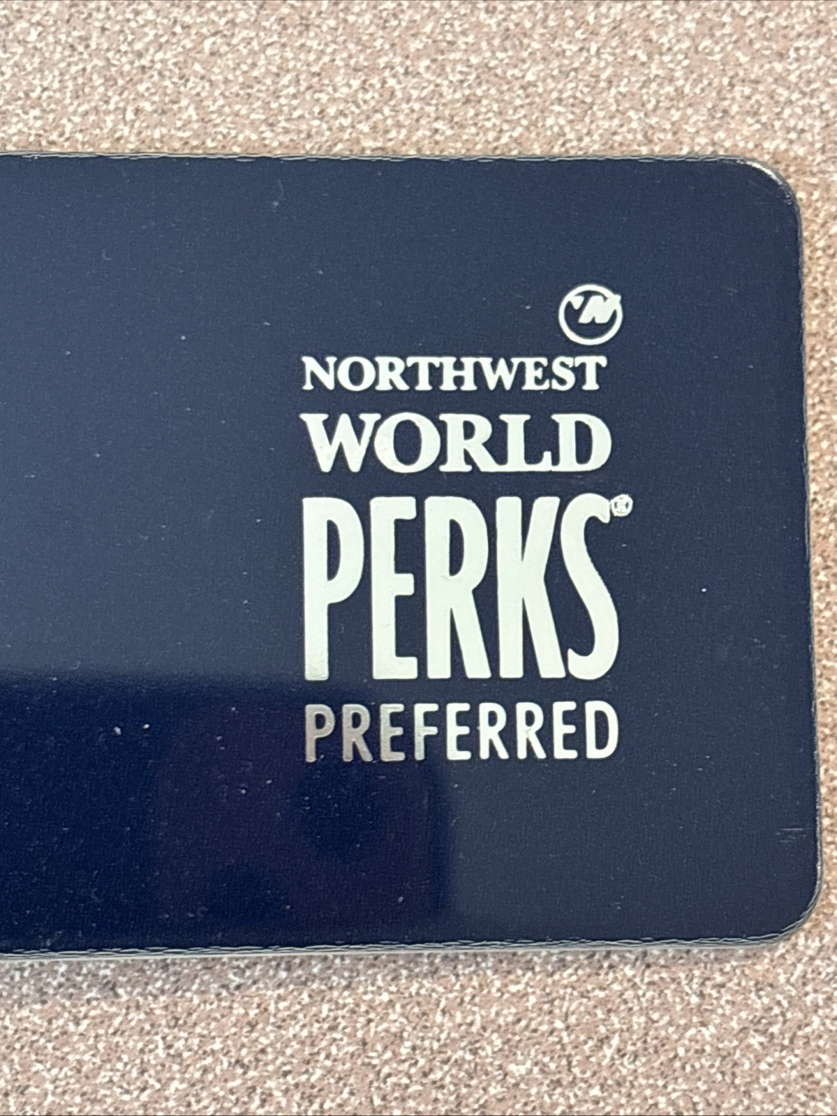 Rare Vintage Northwest Airline World Perks Travel Luggage Tag
