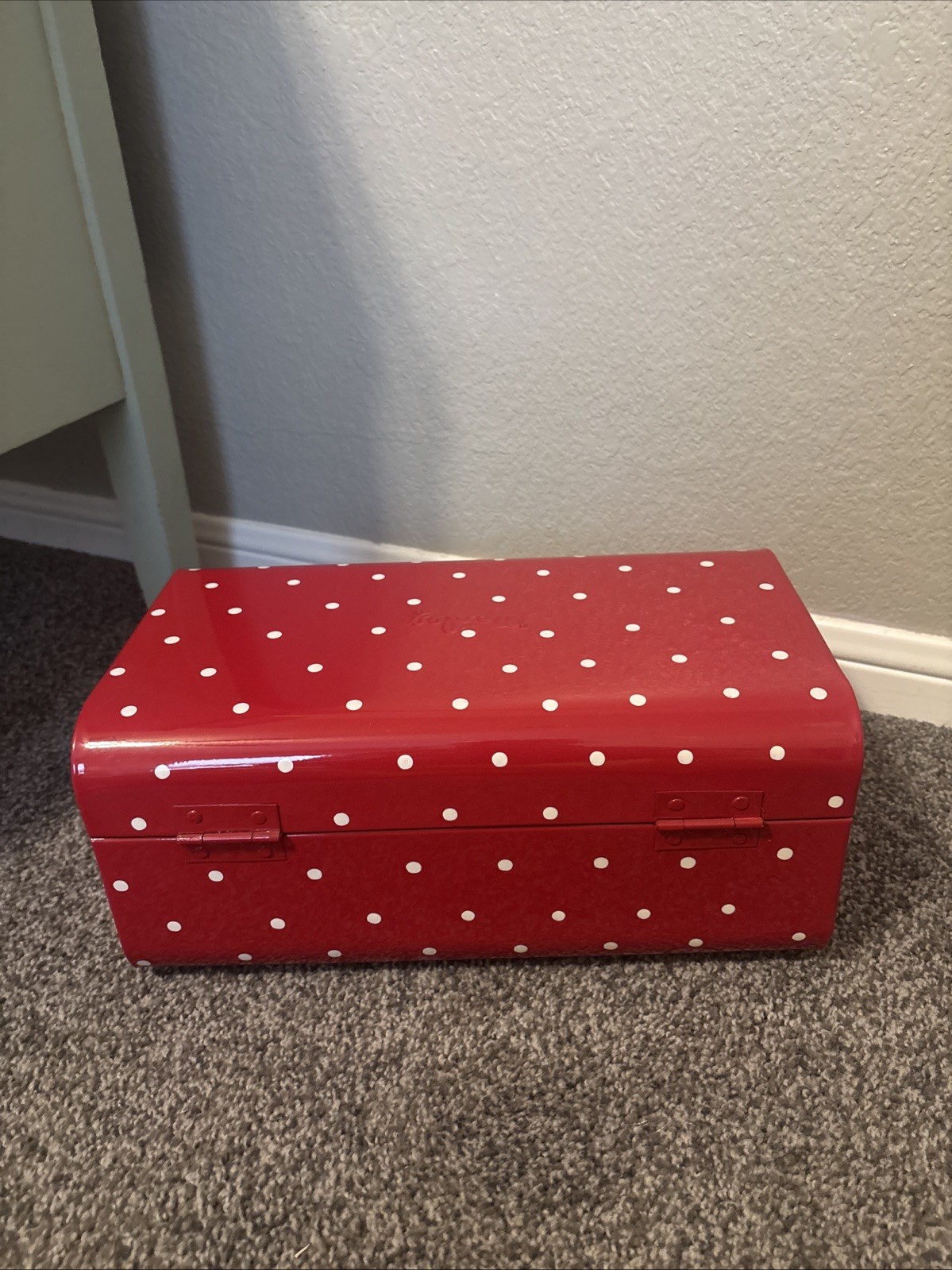 Maileg Storage Suitcase, Small, Red With Dots! New