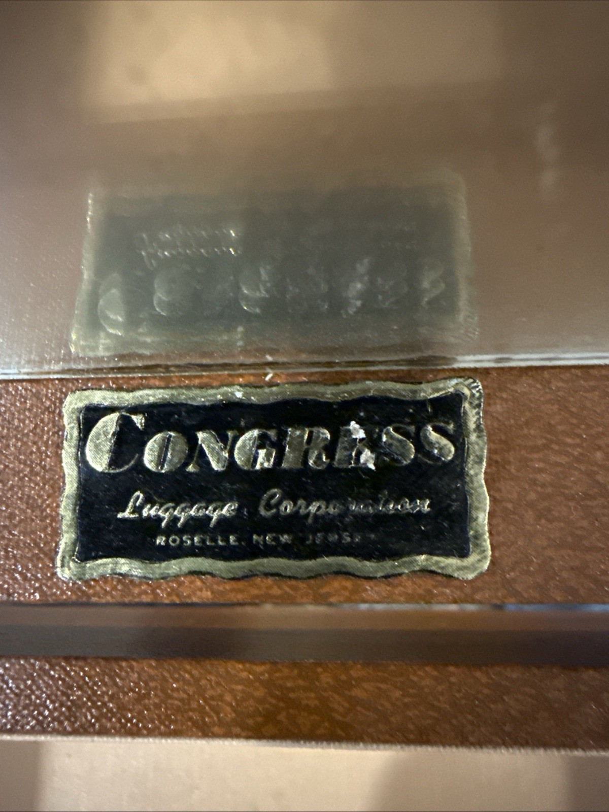 Vintage Brown Congress Luggage Mid-Century Overnight Hard Shell Train Case