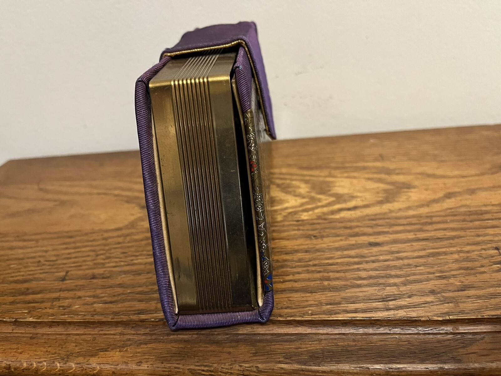 Antique Griffon Purple Moiré Travel Kit, Pre-Owned