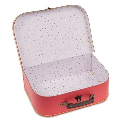 Jewelkeeper Paperboard Vintage Suitcase – Set of 3 Decorative Vintage Luggage –