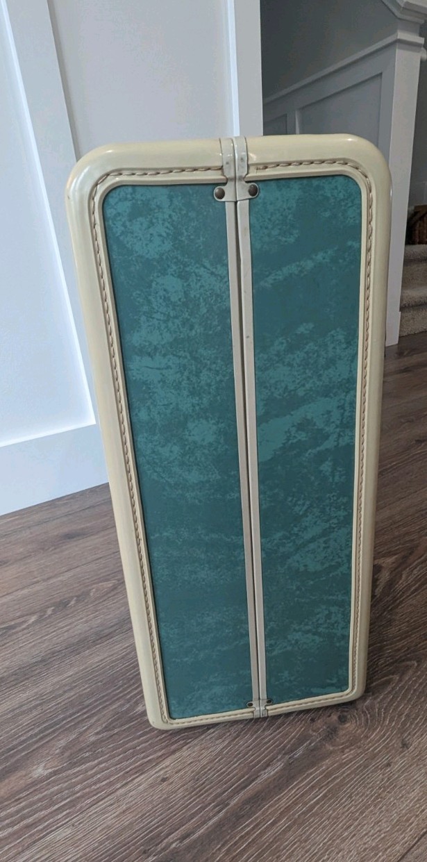 Vintage 1950s Samsonite Suitcase Bermuda Green Marbled Schwayder Luggage Large