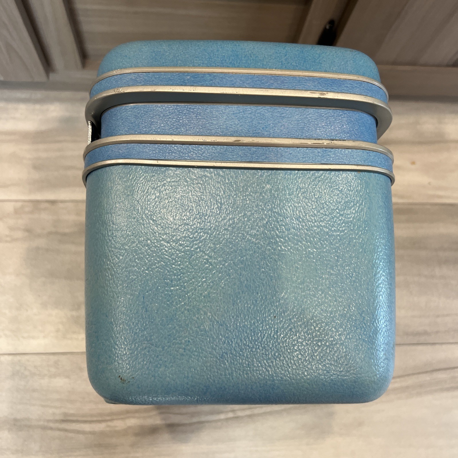 Vintage 60s Blue Samsonite Silhouette TRAIN CASE Luggage Suitcase W Mirror