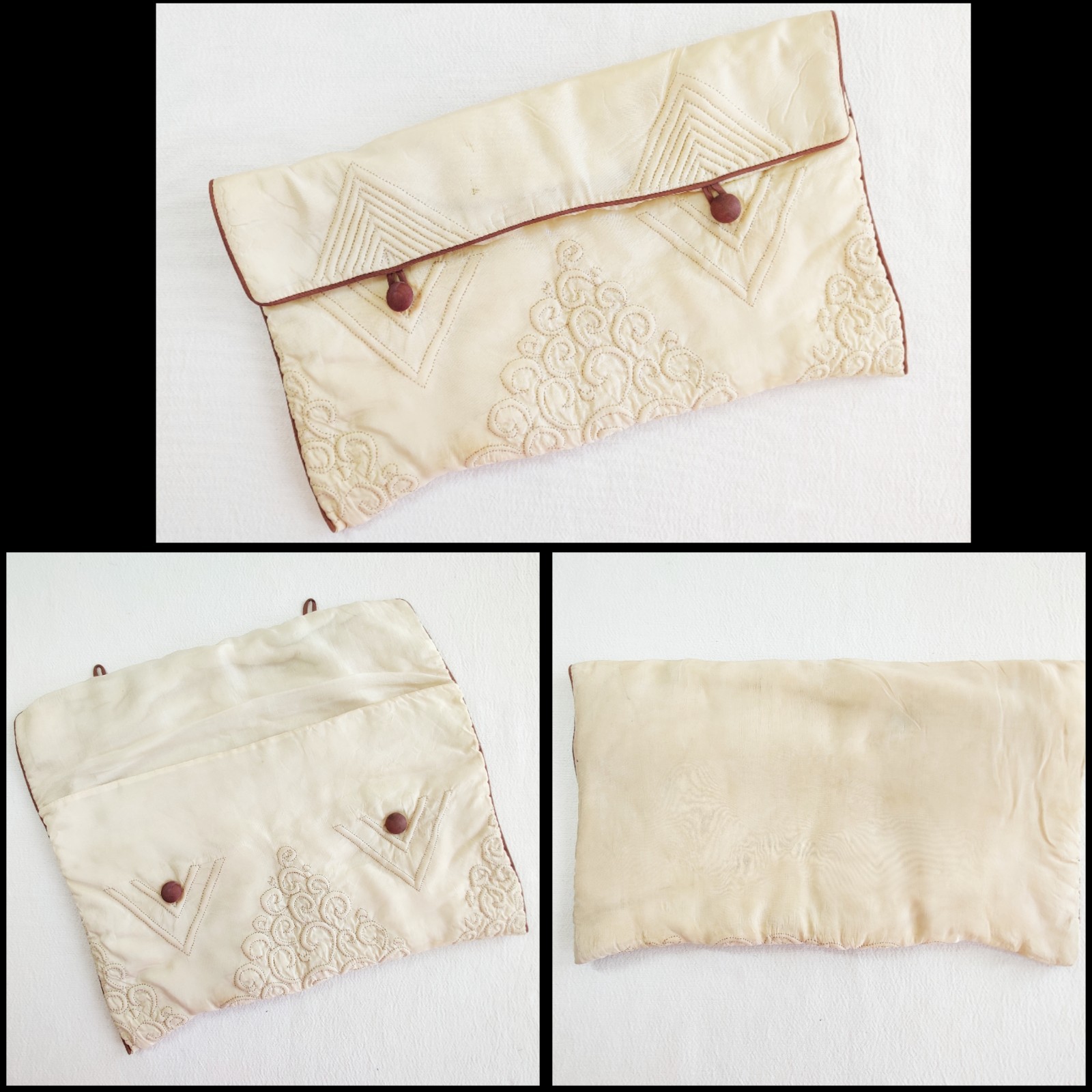 Vintage Lot of 4 Fabric Storage Bags Accessory Storage Keepsake Bag