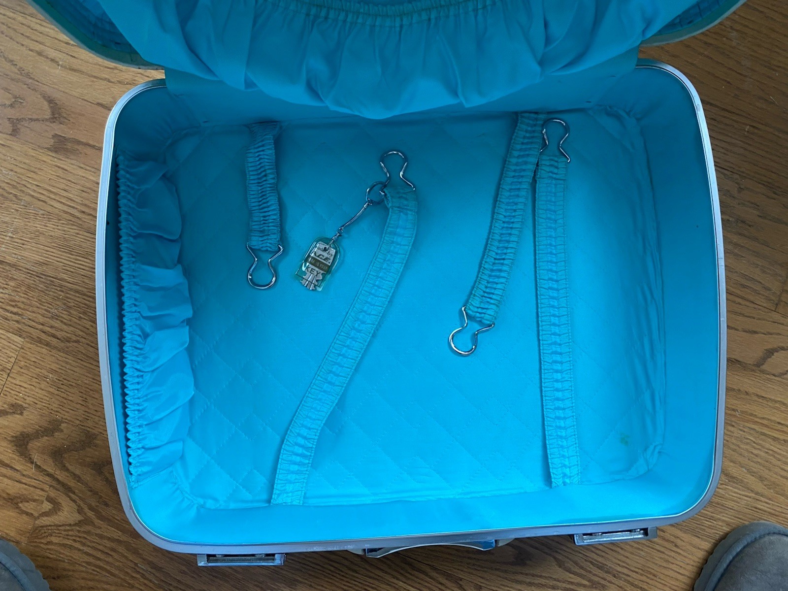 Vintage 1940’s Luggage Case Travel Suitcase Ace Off White Hard Small Weekend